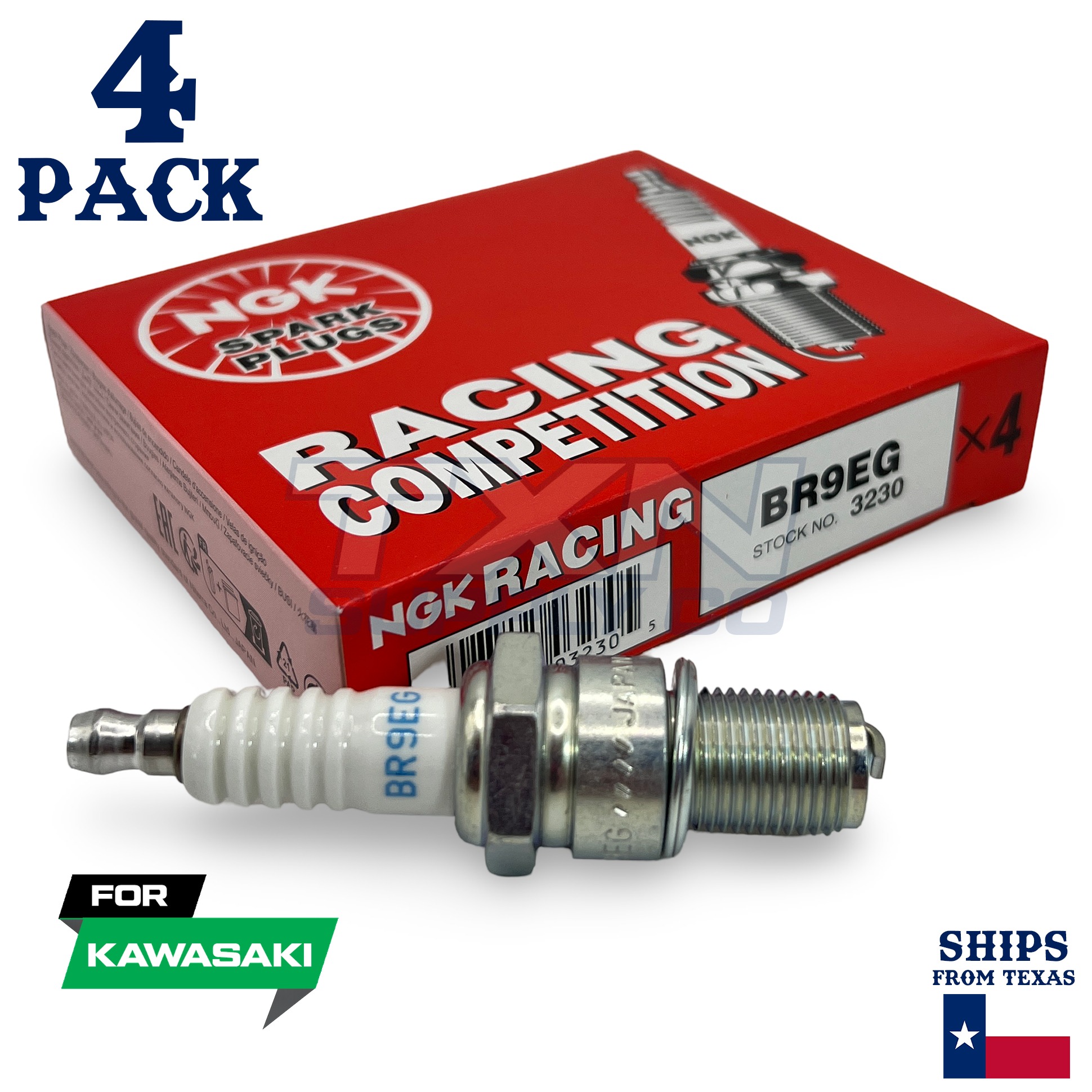 4 Pack NGK Spark Plug - For KX 60 B (KX065A) Kawasaki Motorcycle - Image 1