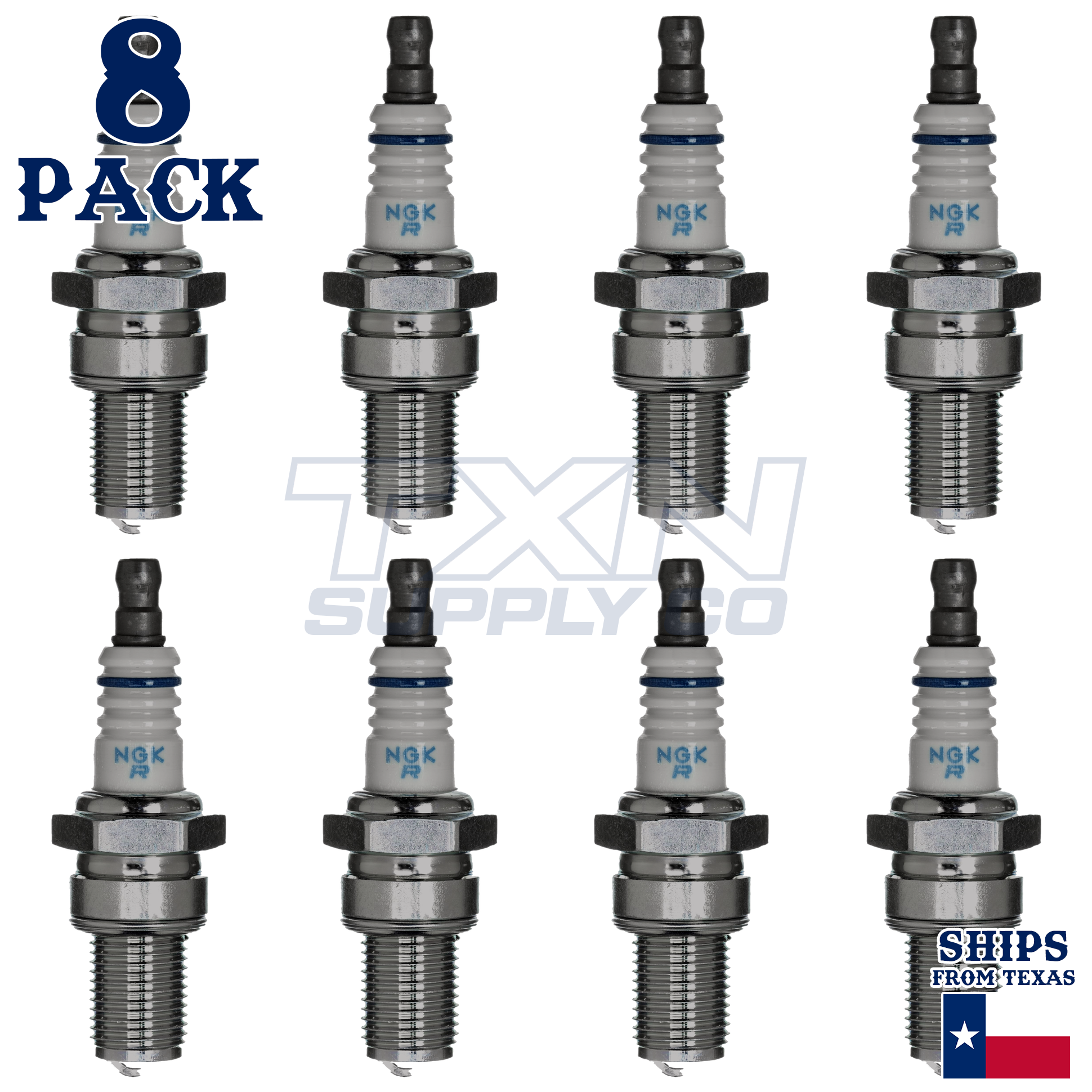 NGK 3252 BR9ECM Spark Plugs 8 Pack - Image 1