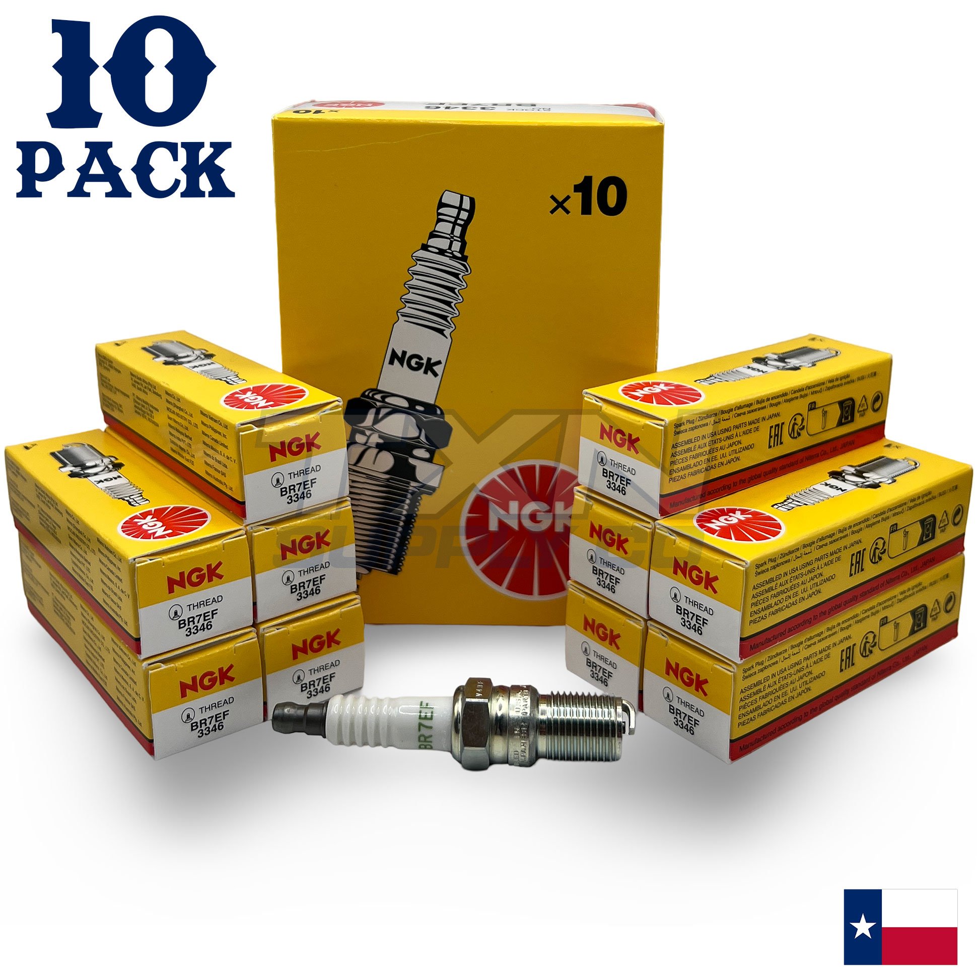 NGK 3346 Spark Plug BR7EF - 10 Pack - Image 1