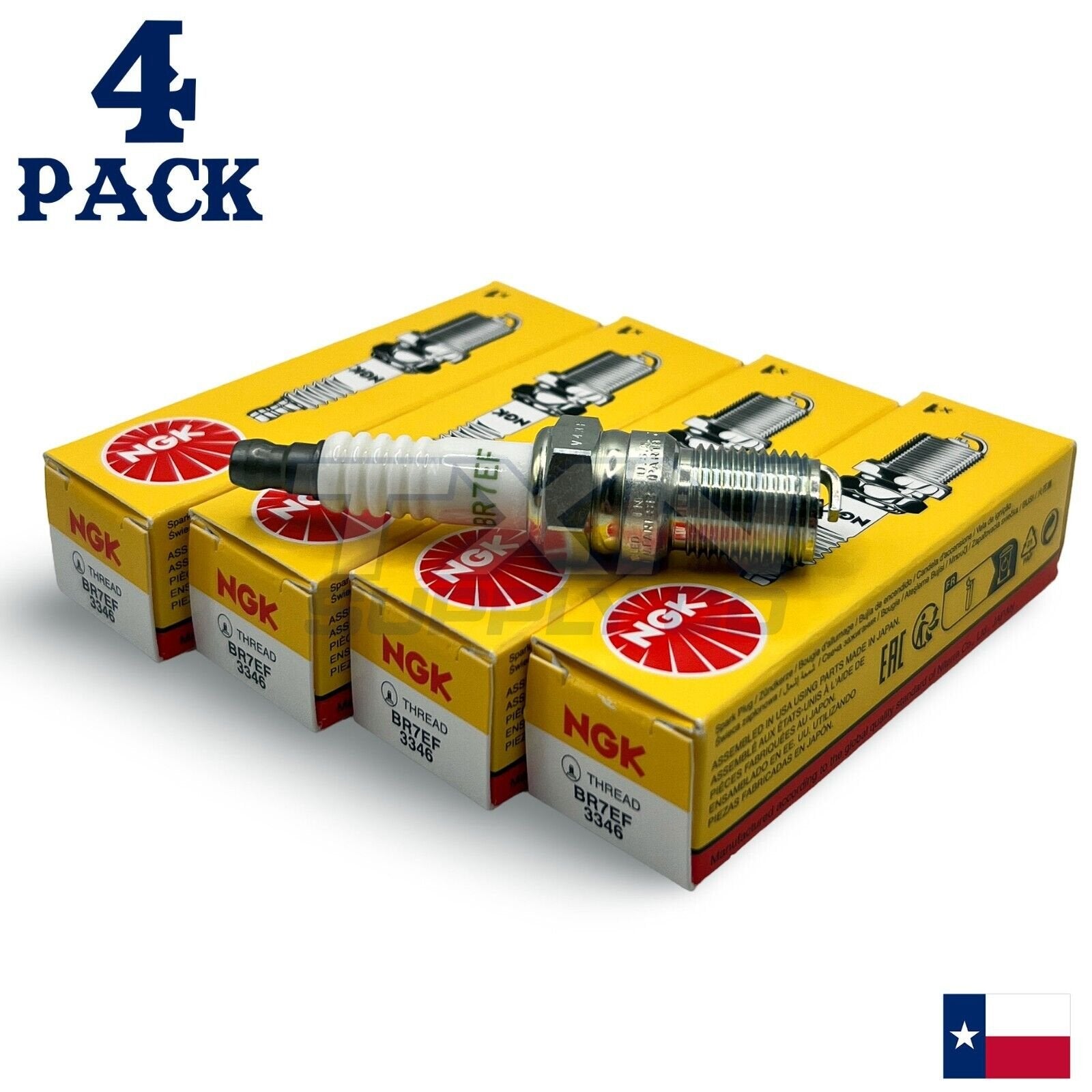 NGK 3346 Spark Plug BR7EF - 4 Pack - Image 1