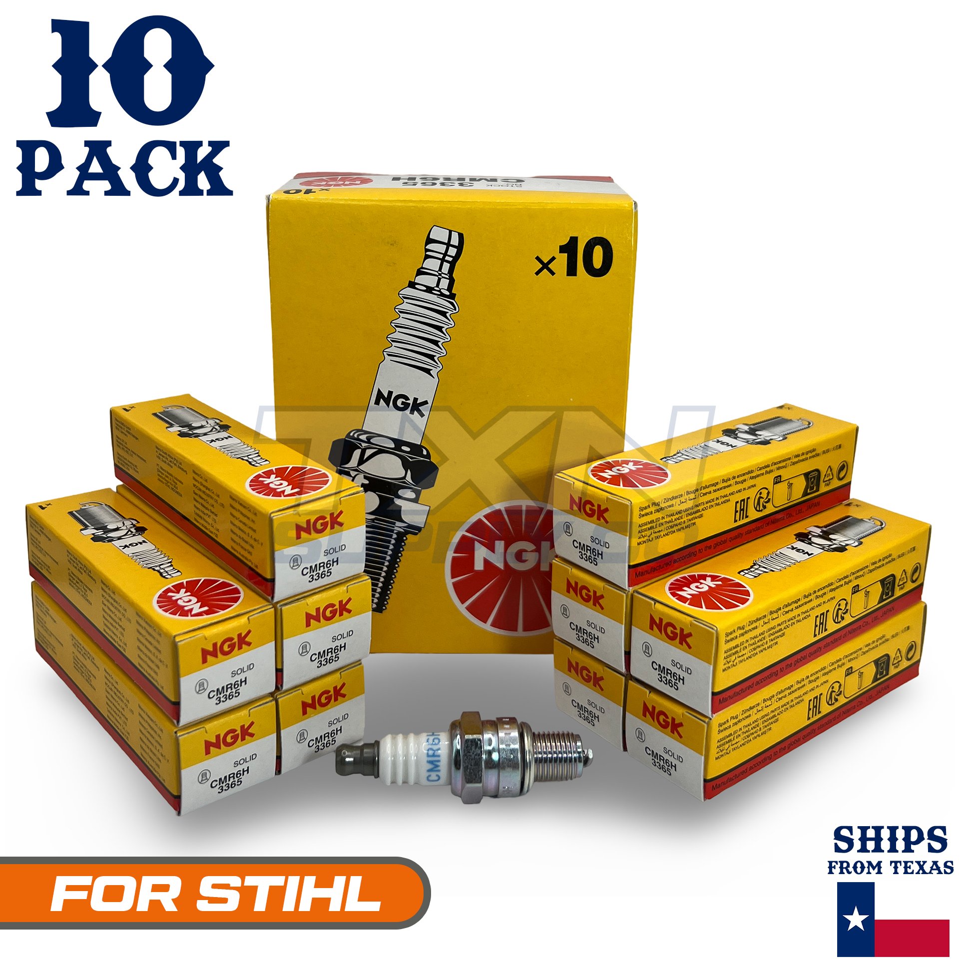 10 Pack NGK Spark Plug - For Stihl Trimmer Cutter FS 51 - Image 1