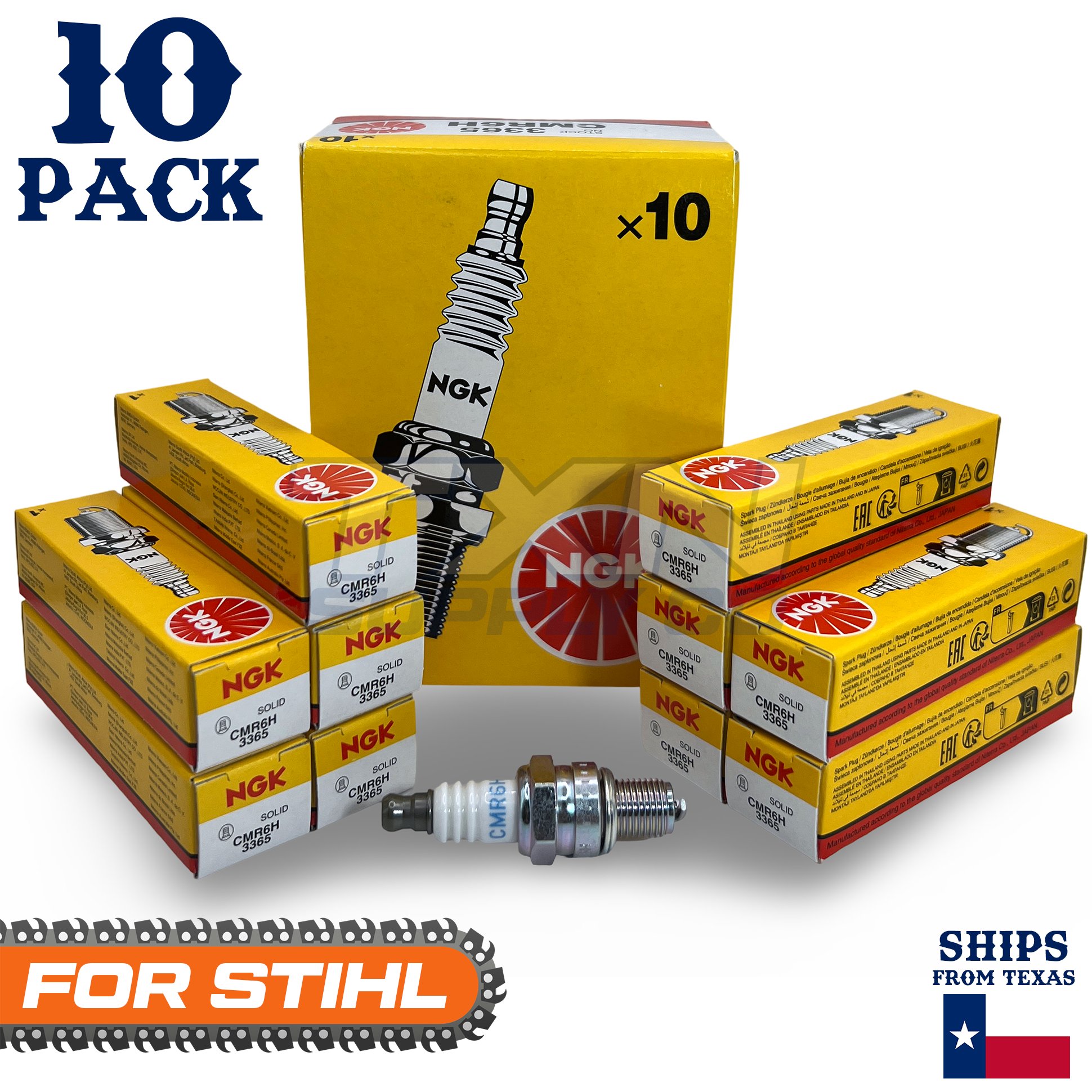 10 Pack NGK Spark Plug - For MS211 STIHL Chainsaw - Image 1