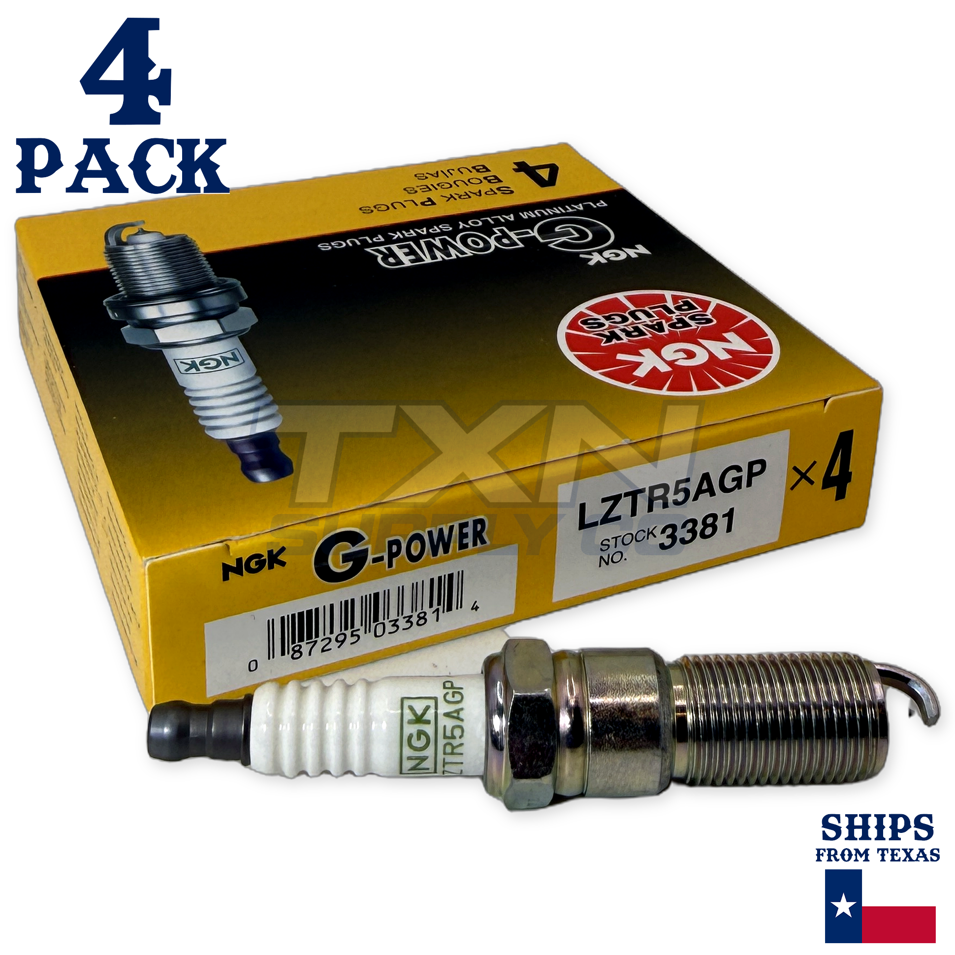 4 Pack NGK G-Power 3381 Spark Plugs LZTR5AGP - Image 1