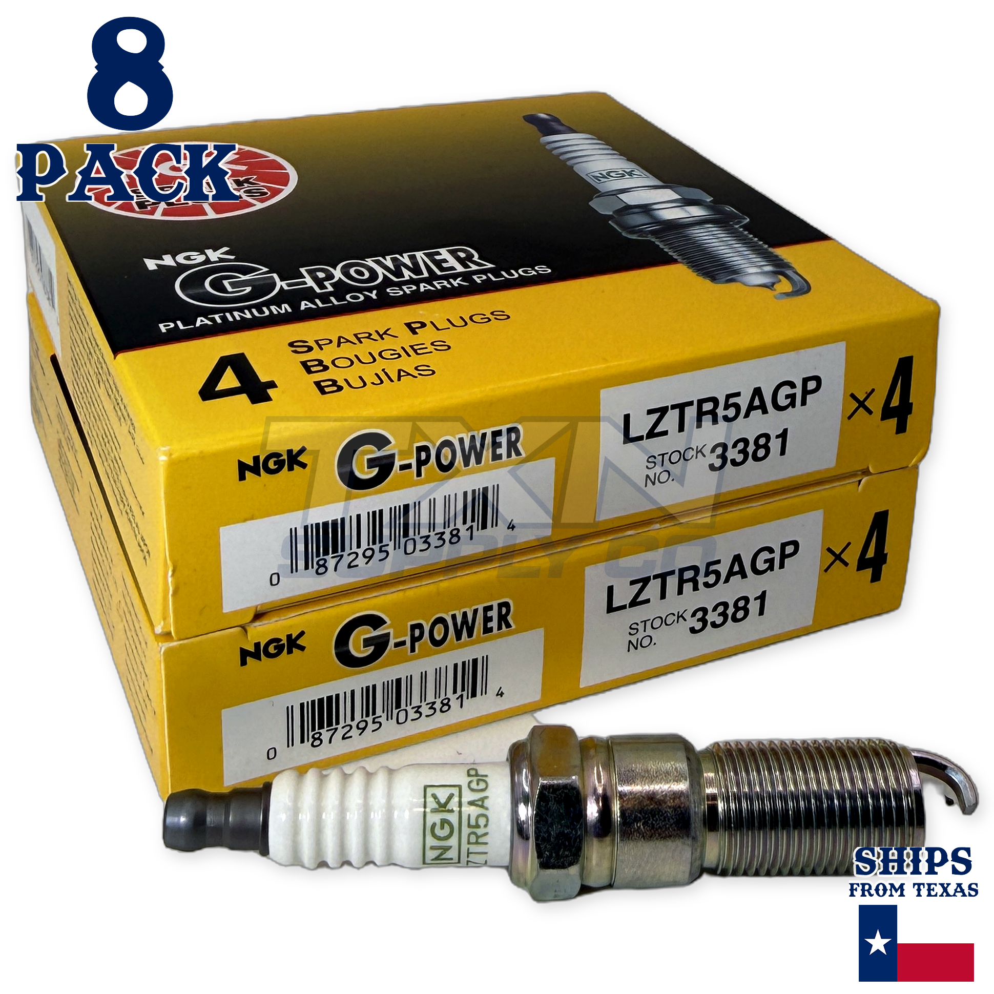 8 Pack NGK G-Power 3381 Spark Plugs LZTR5AGP