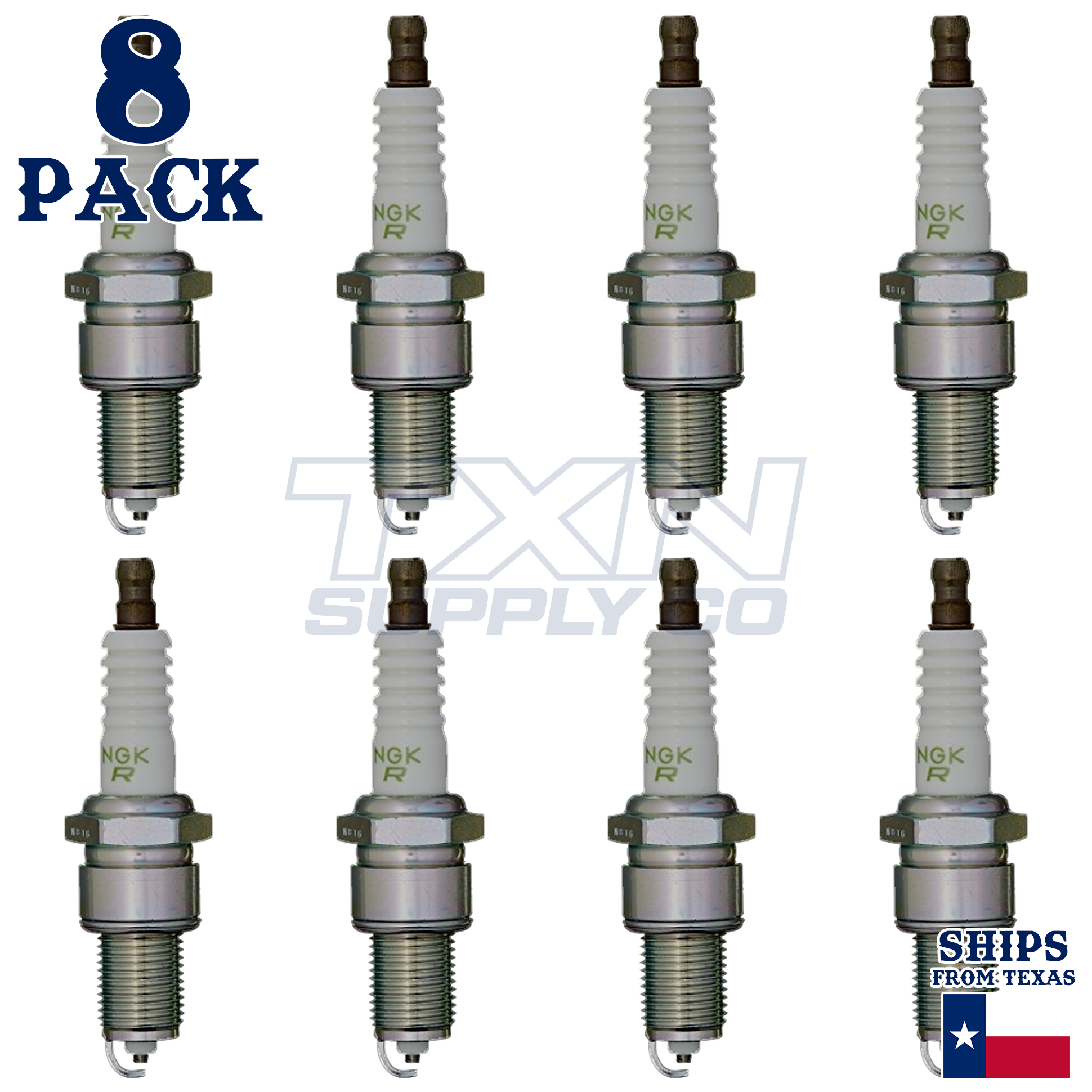 NGK 3432 BPR4EY Spark Plugs 8 Pack - Image 1