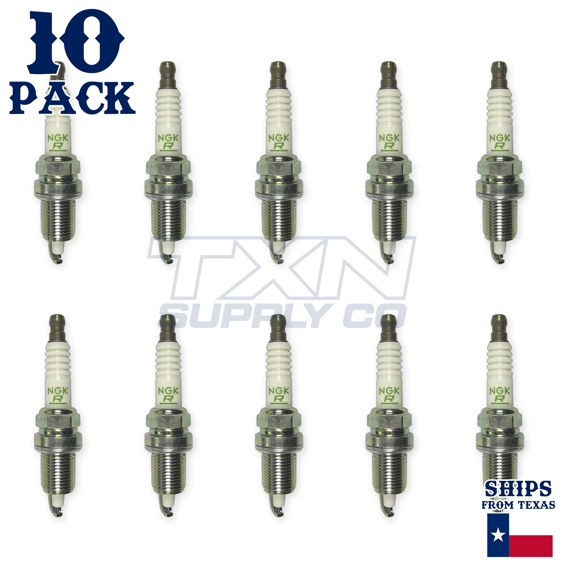 10 Pack NGK V-Power Spark Plugs 2004-2006 for Dodge Ram 1500 8.3L V10 - Image 1