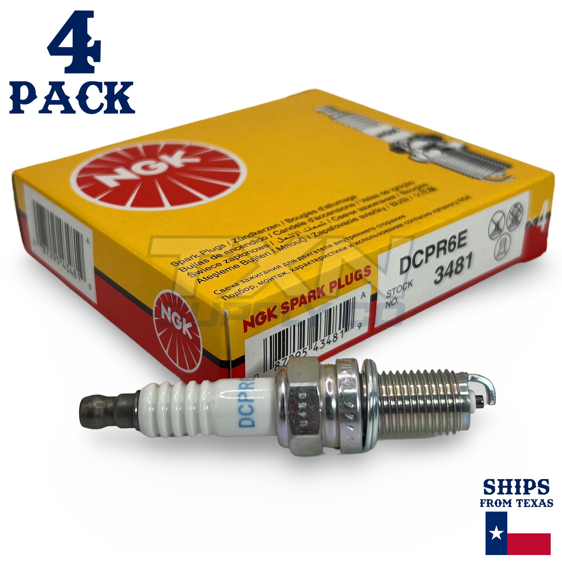 NGK 3481 Spark Plugs DCPR6E - 4 Pack - Image 1