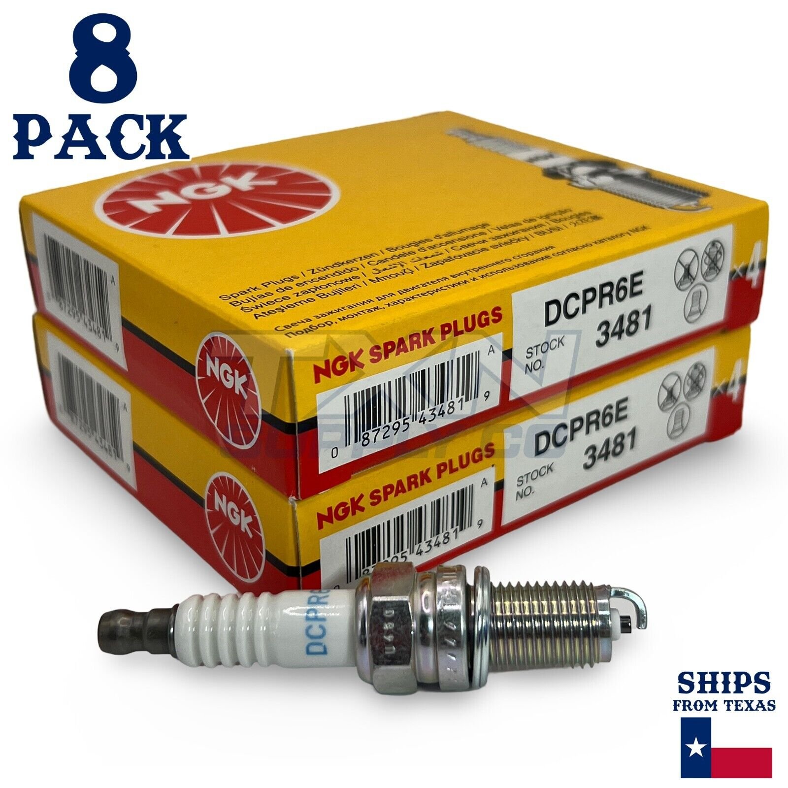 NGK 3481 Spark Plugs DCPR6E - 8 Pack