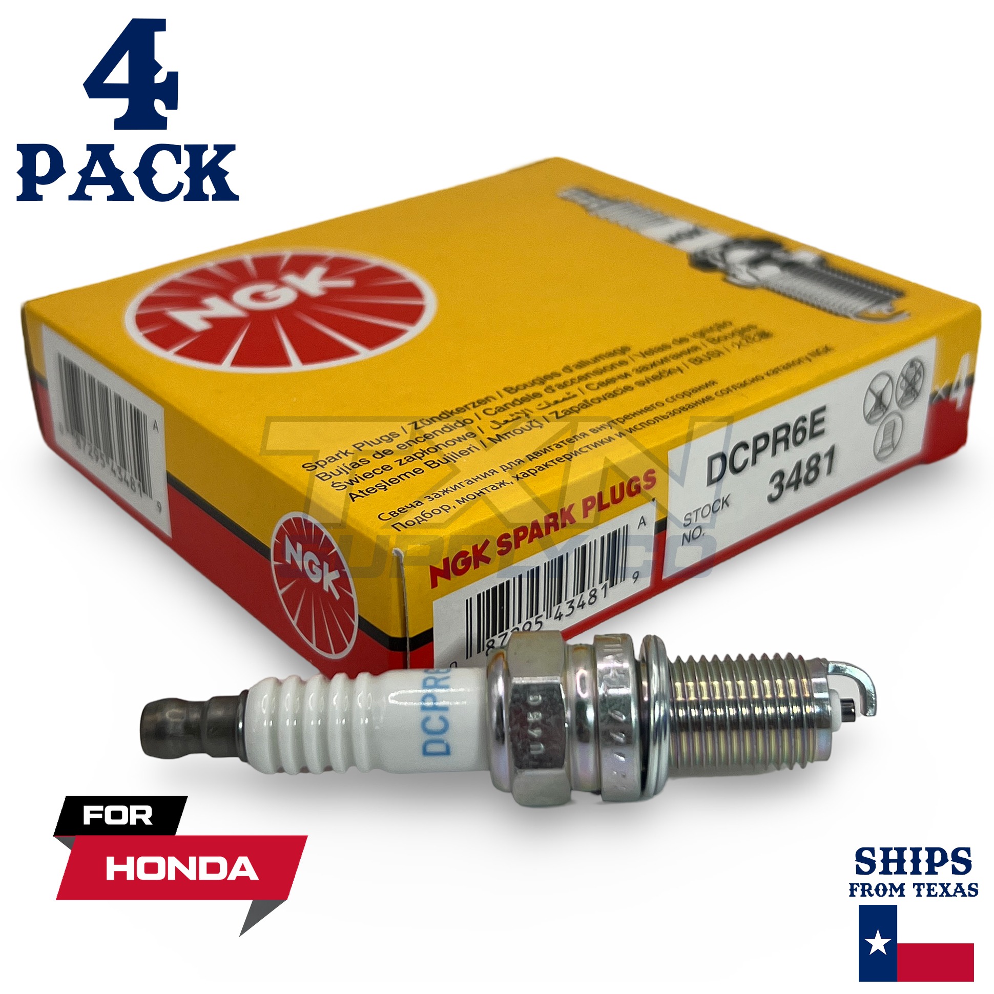 4 NGK Spark Plug - For VTX 1300 S Honda Motorcycle - Image 1