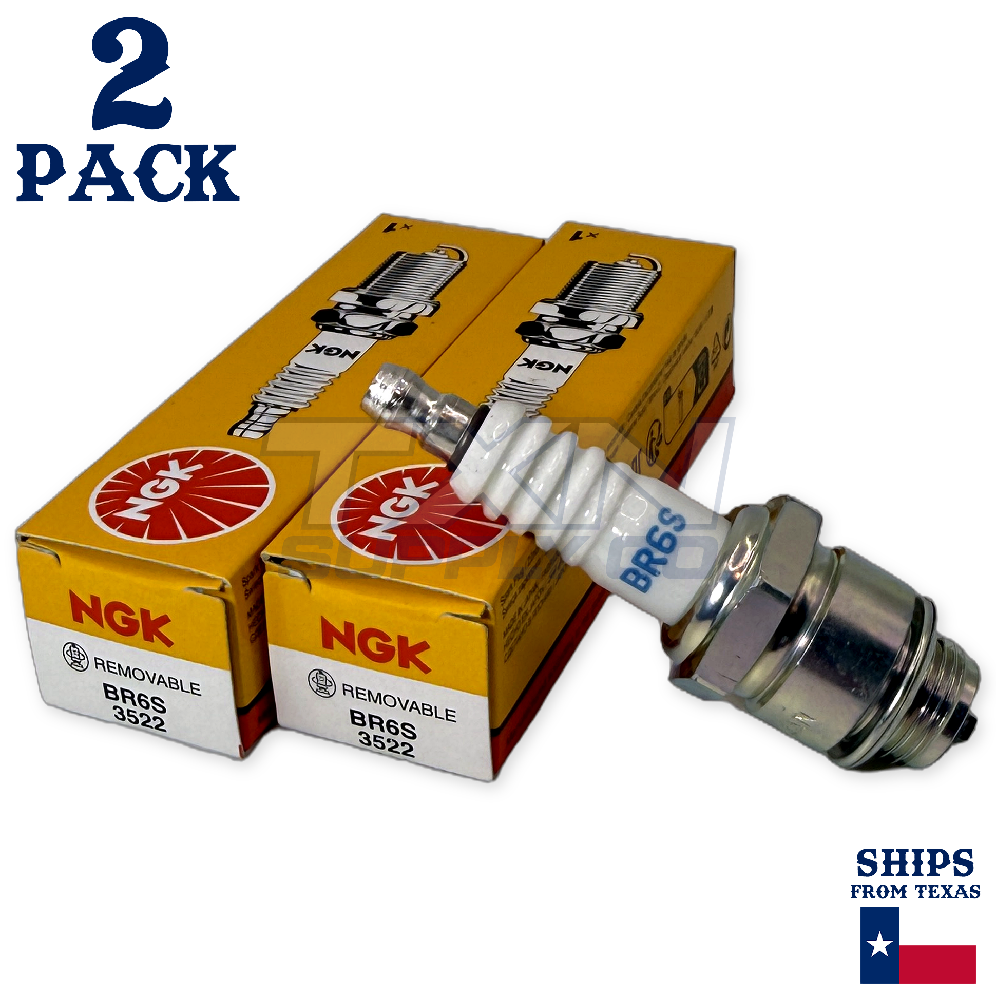 NGK 3522 Spark Plug BR6S 708.17.06 - 2 Pack - Image 1