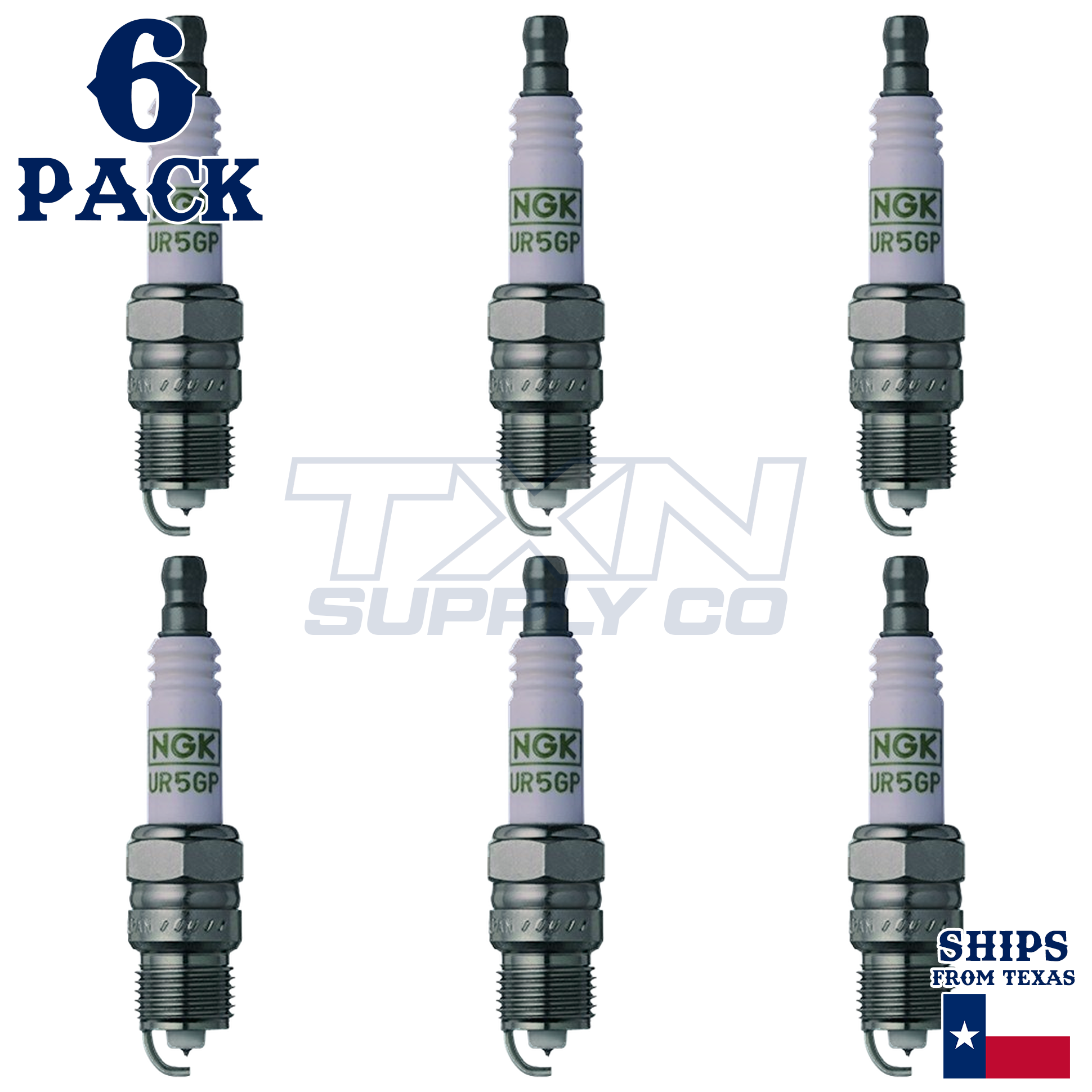 NGK 3547 UR5GP Spark Plugs 6 Pack - Image 1