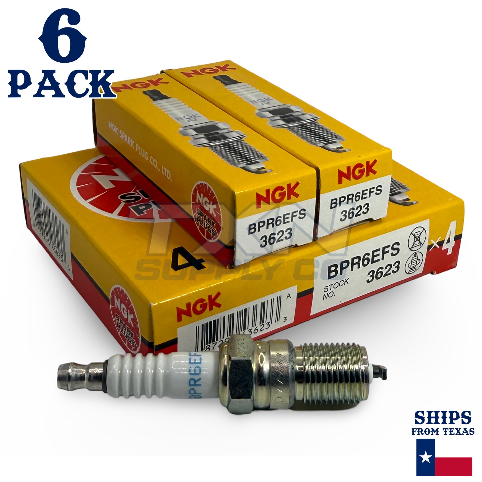 NGK 3623 Spark Plug BPR6EFS - 6 Pack - Image 1