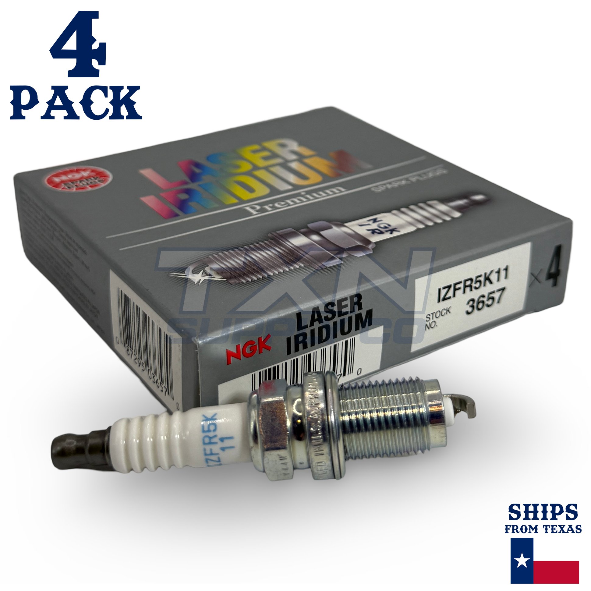 4 Pack NGK 3657 Laser Iridium Spark Plugs IZFR5K11 - Image 1