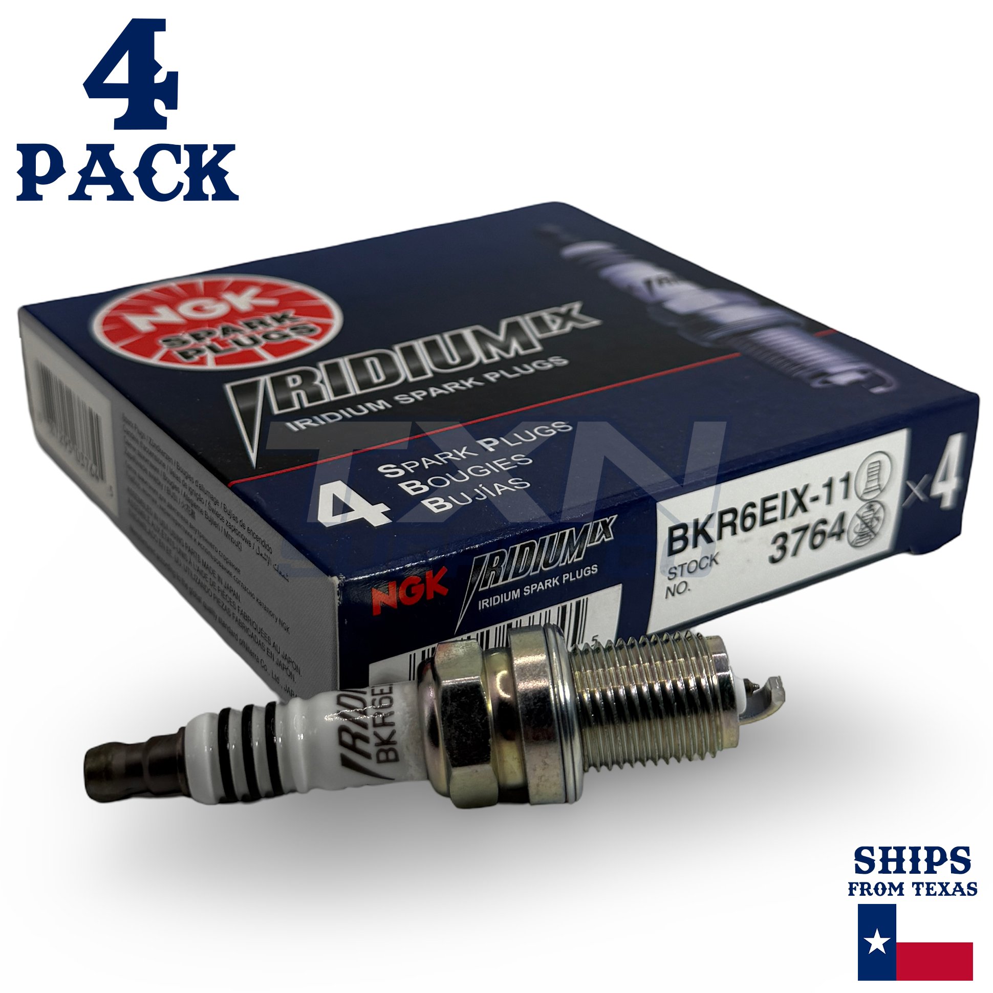 4 Pack NGK Iridium IX 3764 Spark Plugs BKR6EIX-11 - Image 1