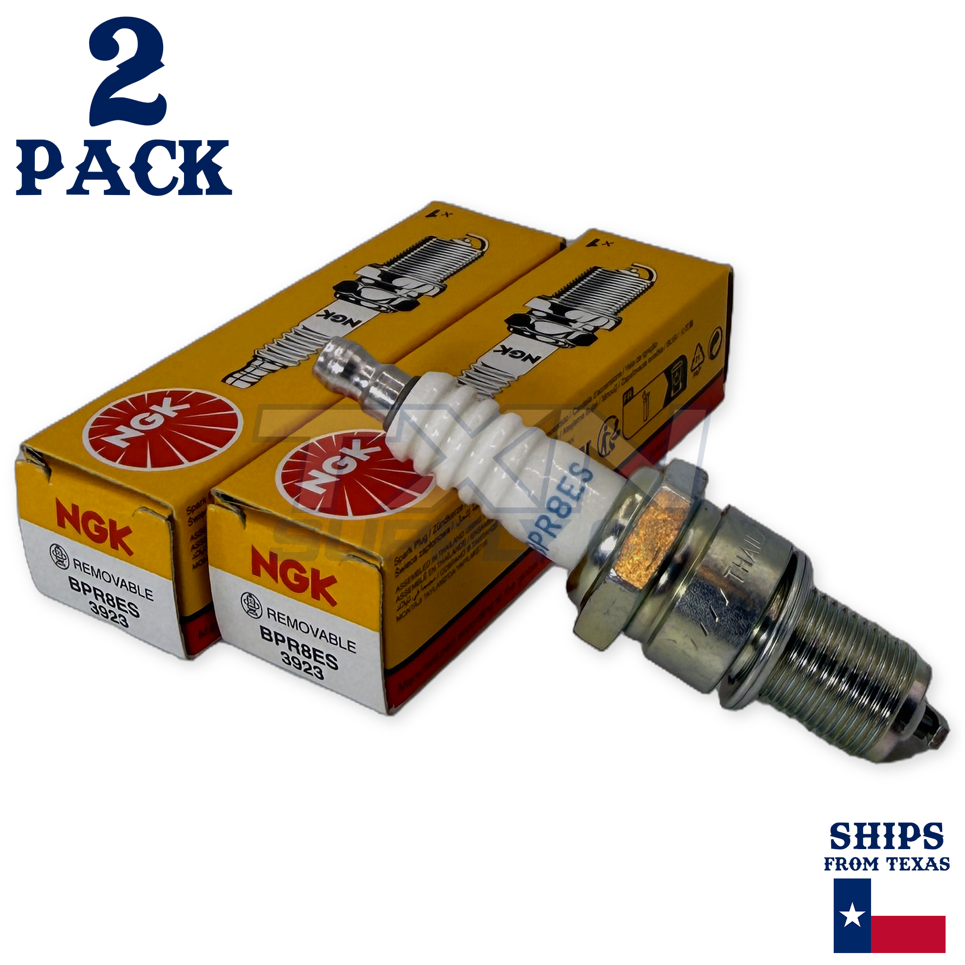 NGK 3923 BPR8ES Spark Plugs 2 Pack - Image 1