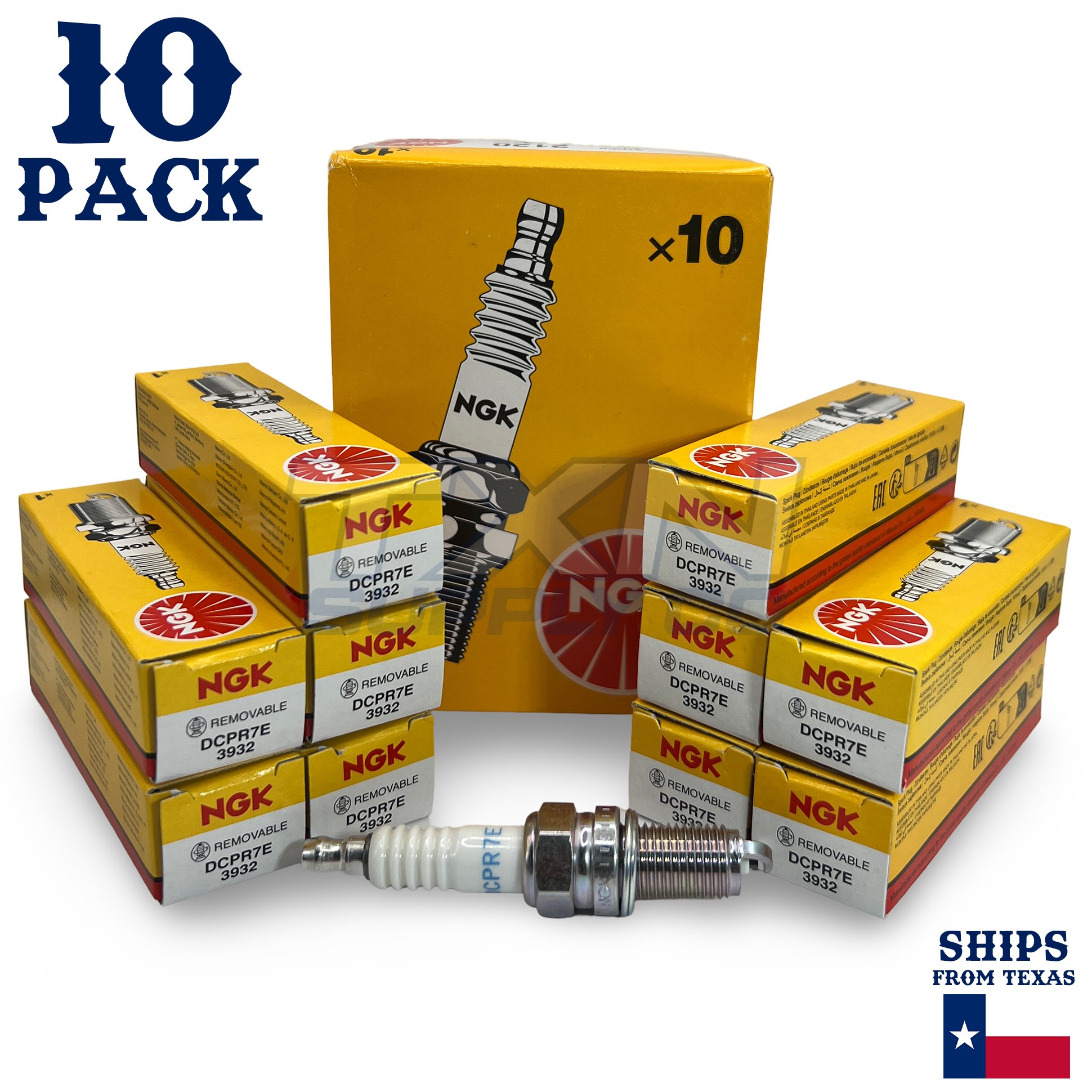 NGK 3932 Spark Plugs DCPR7E - 10 Pack - Image 1