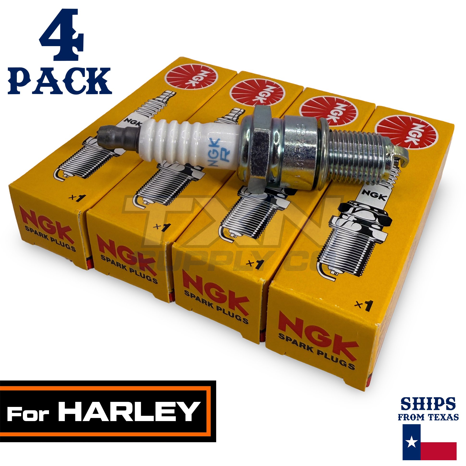 4 Pack NGK Spark Plug - For 2007-2017 FLSTF 1584 Fat Boy Harley-Davidson - Image 1