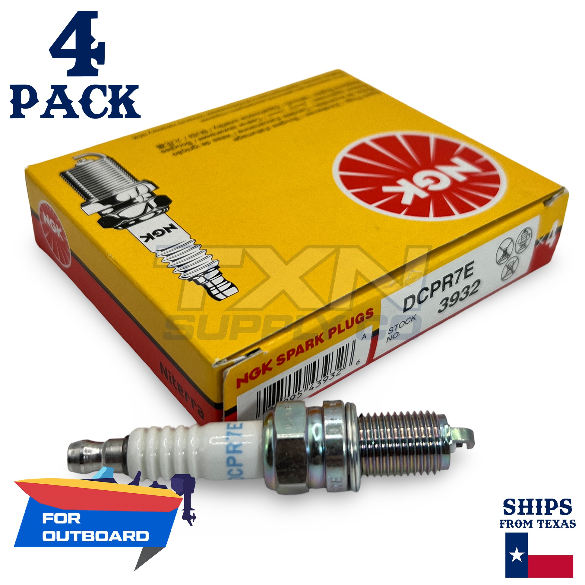 4 NGK Spark Plugs - For Mariner 60 EFI 2002- Outboard Motor - Image 1