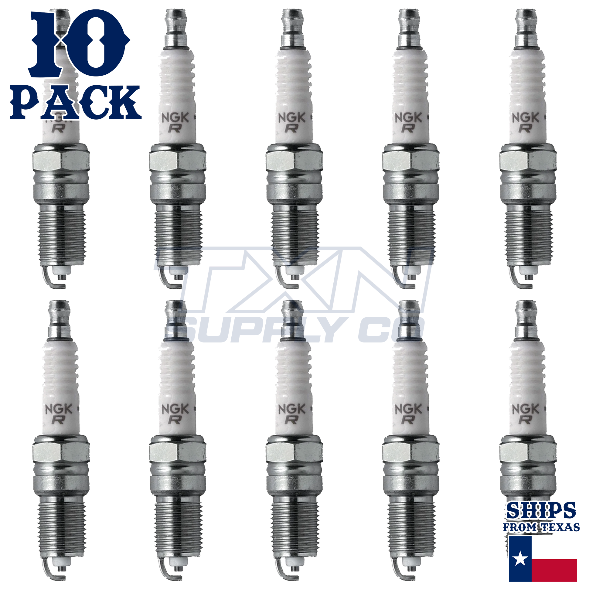 NGK 3951 TR55 V-Power Spark Plugs for T20EPR-U15 T16EPR-U15 SP446 - 10 Pack - Image 1