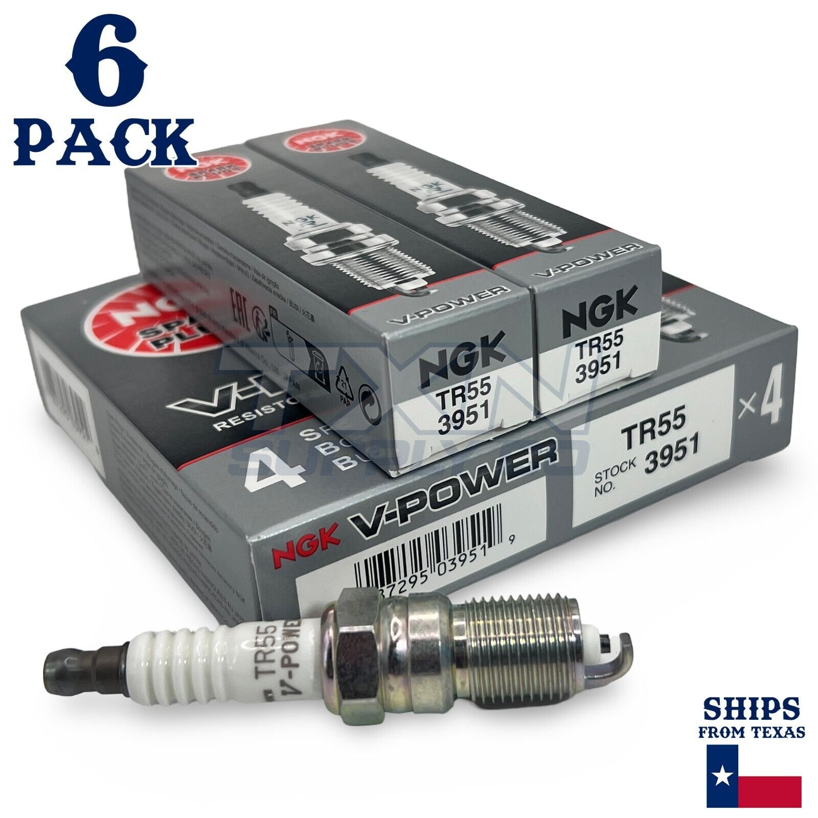 6 Pack NGK Spark Plug - For 1988-2004 Buick LeSabre 3.8 V6 - Image 1