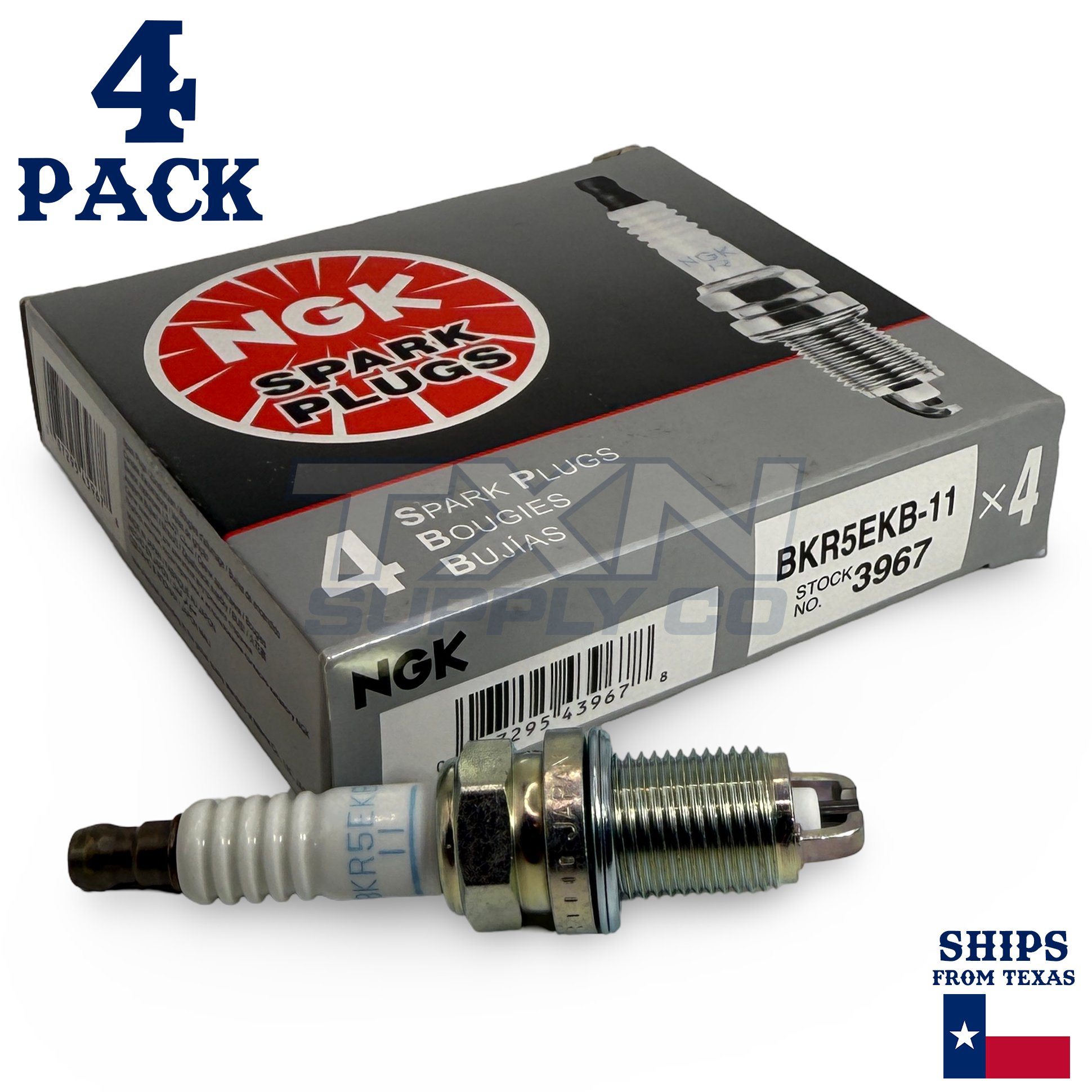 4 Pack NGK 3967 Spark Plugs BKR5EKB-11 - Image 1