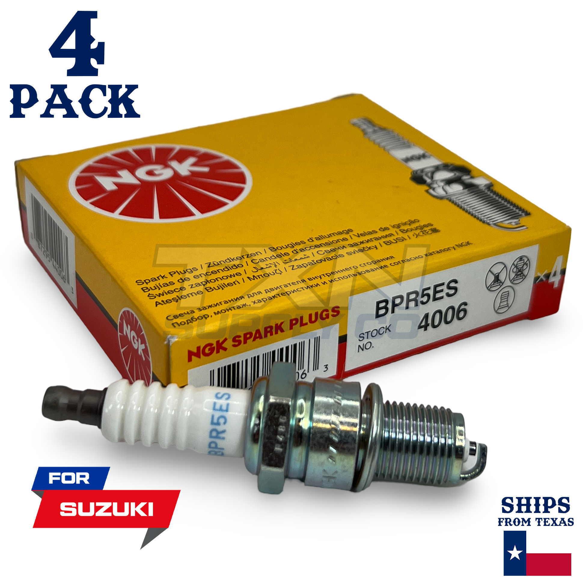 4 pcs Spark Plugs NGK Standard for 1985-1995 Suzuki Samurai L4-1.3L - Image 1