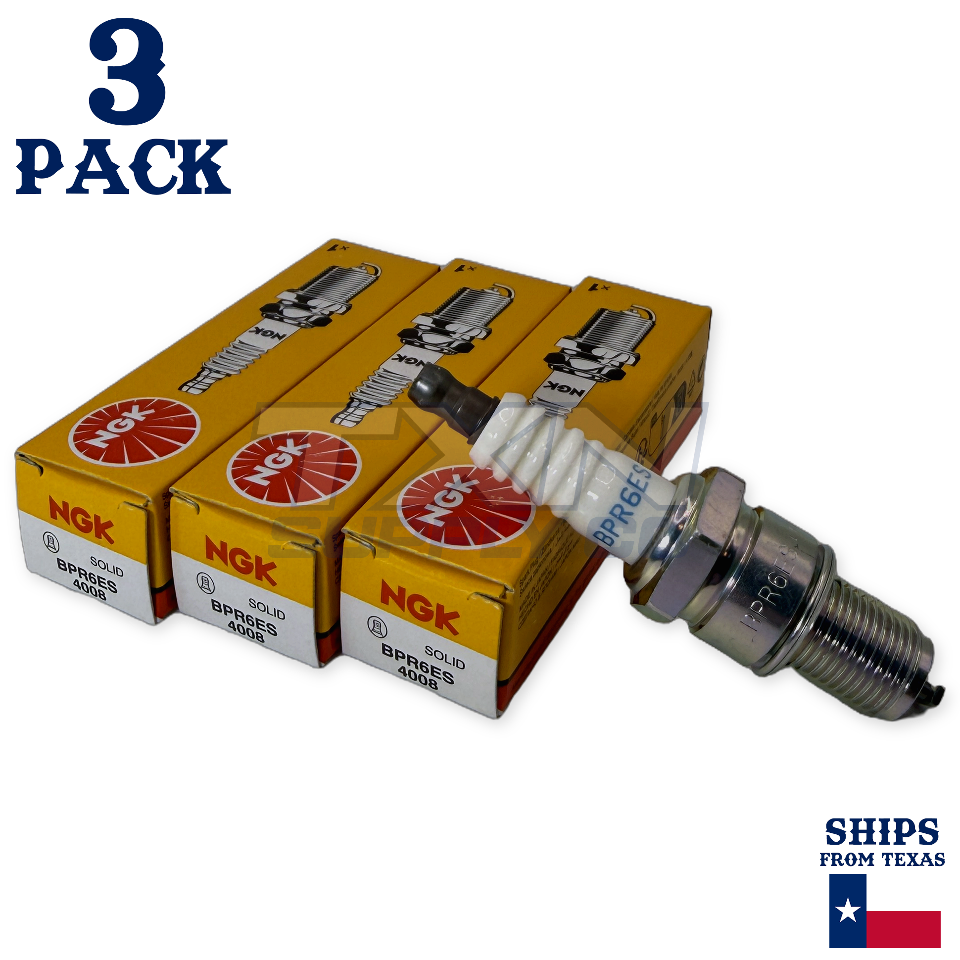 NGK (4008) BPR6ES SOLID Standard Spark Plug, Pack of 3 - Image 1