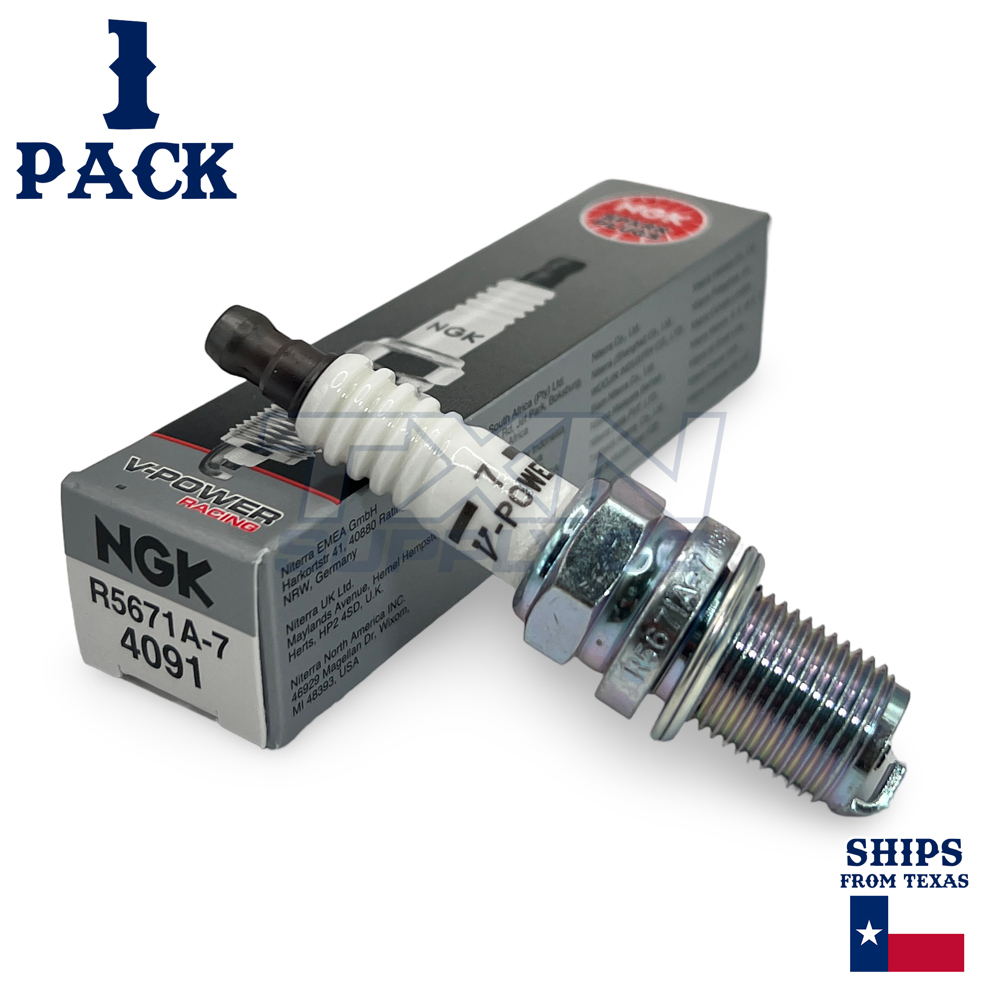 1 pc NGK 4091 R5671A-7 V-Power Racing Spark Plugs for W5CC W5C W4C2 W22ES-U hk - Image 1