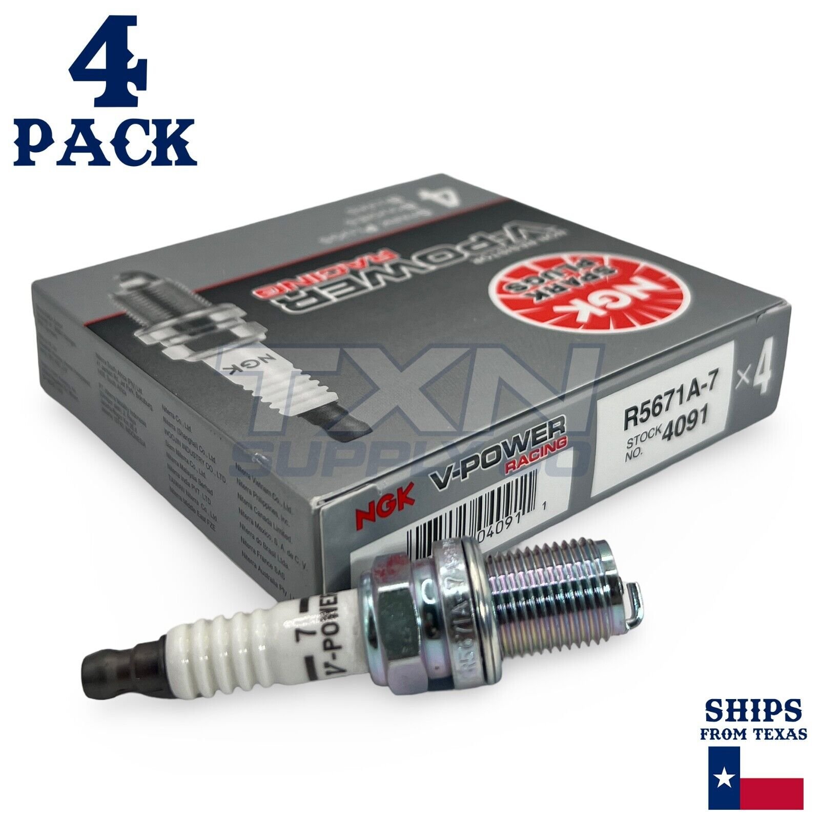 4 pc NGK 4091 R5671A-7 V-Power Racing Spark Plugs for W5CC W5C W4C2 W22ES-U hk