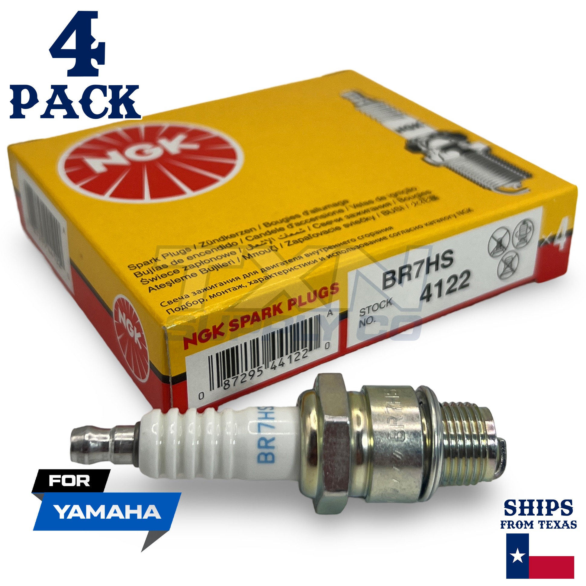 4 NGK Spark Plugs - For Yamaha Superjet 700AX Watercraft - Image 1