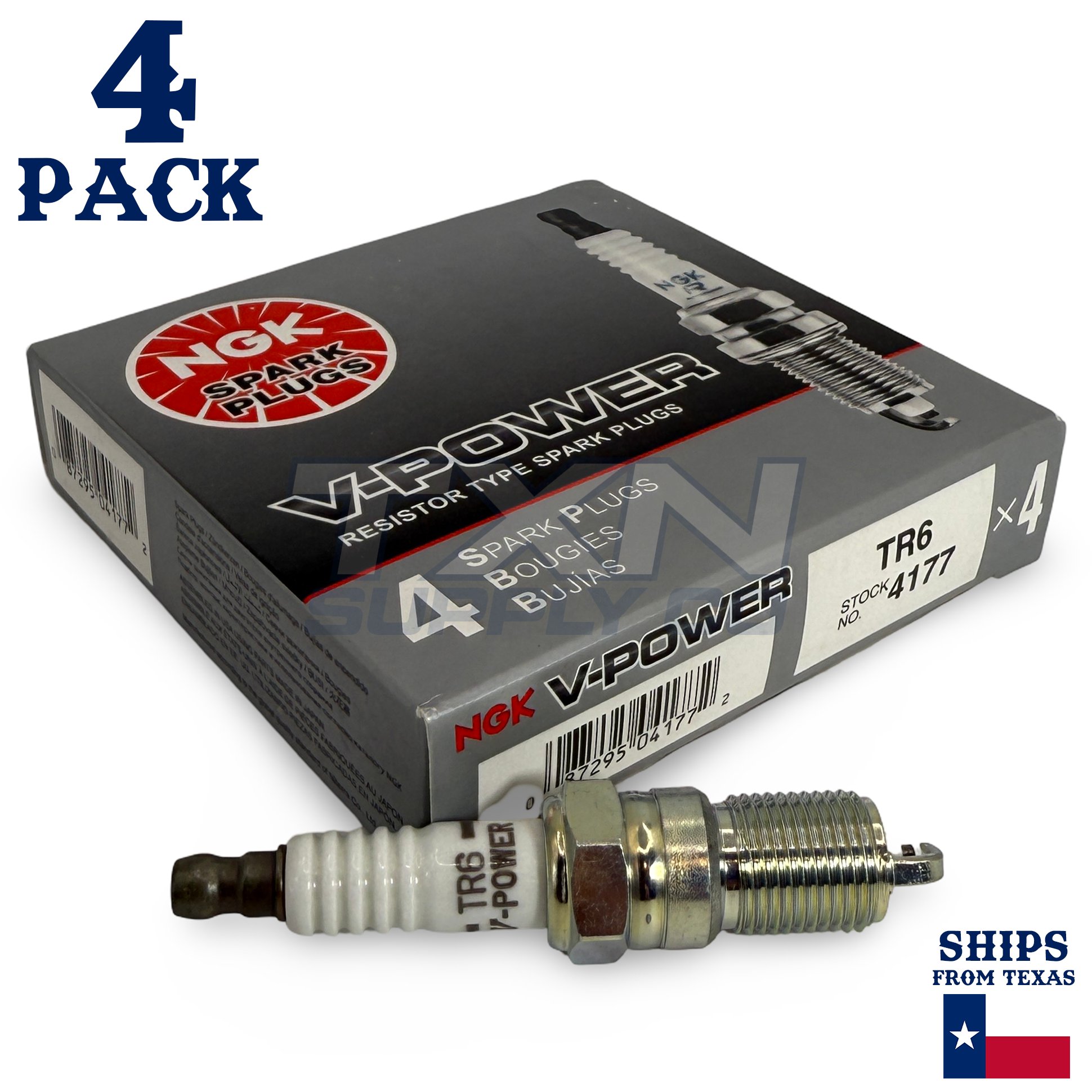 NGK For Chevy Corvette 2006-2013 Spark Plug | V-Power | Box of 4 TR6 | 4177 - Image 1