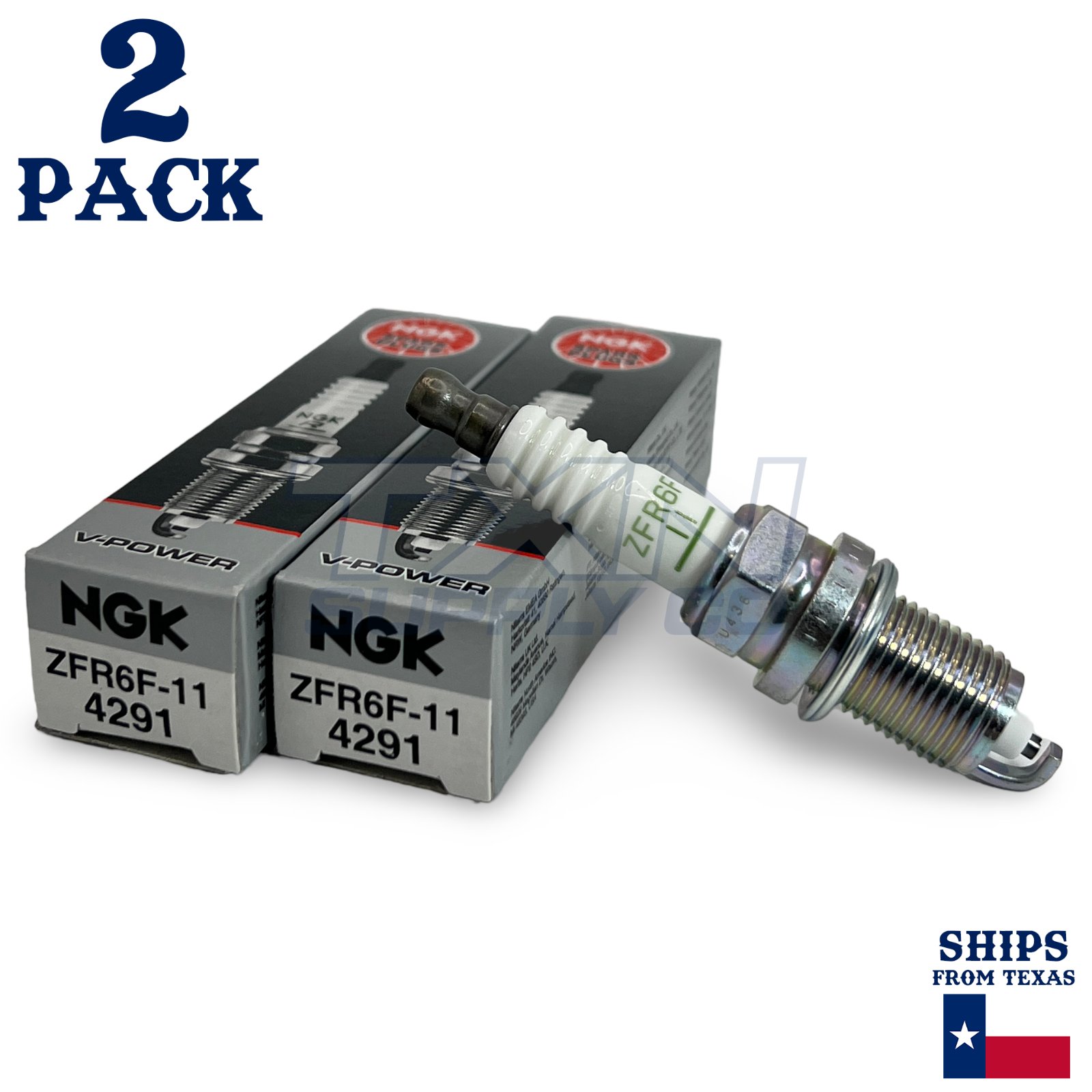 2 Pack NGK V-Power 4291 Spark Plugs ZFR6F-11 - Image 1
