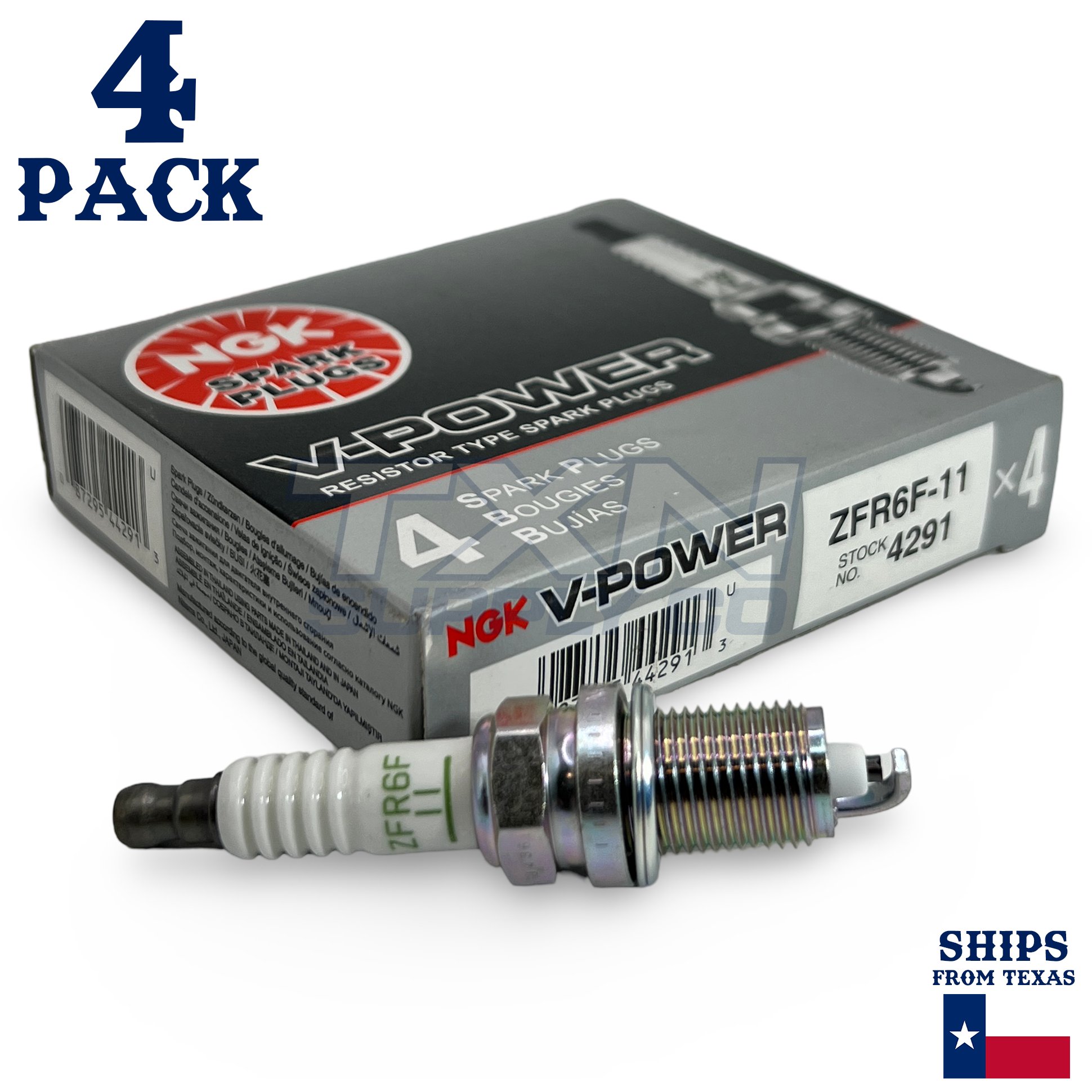 NGK For Honda Civic 2001-2005 Spark Plug | V-Power | Box of 4 ZFR6F-11 | 4291 - Image 1