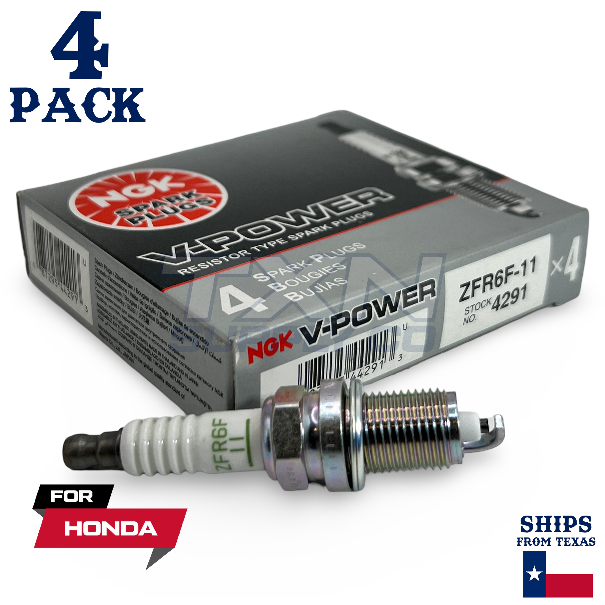 NGK For Honda Civic 2001-2005 Spark Plug | V-Power | Box of 4 ZFR6F-11 | 4291