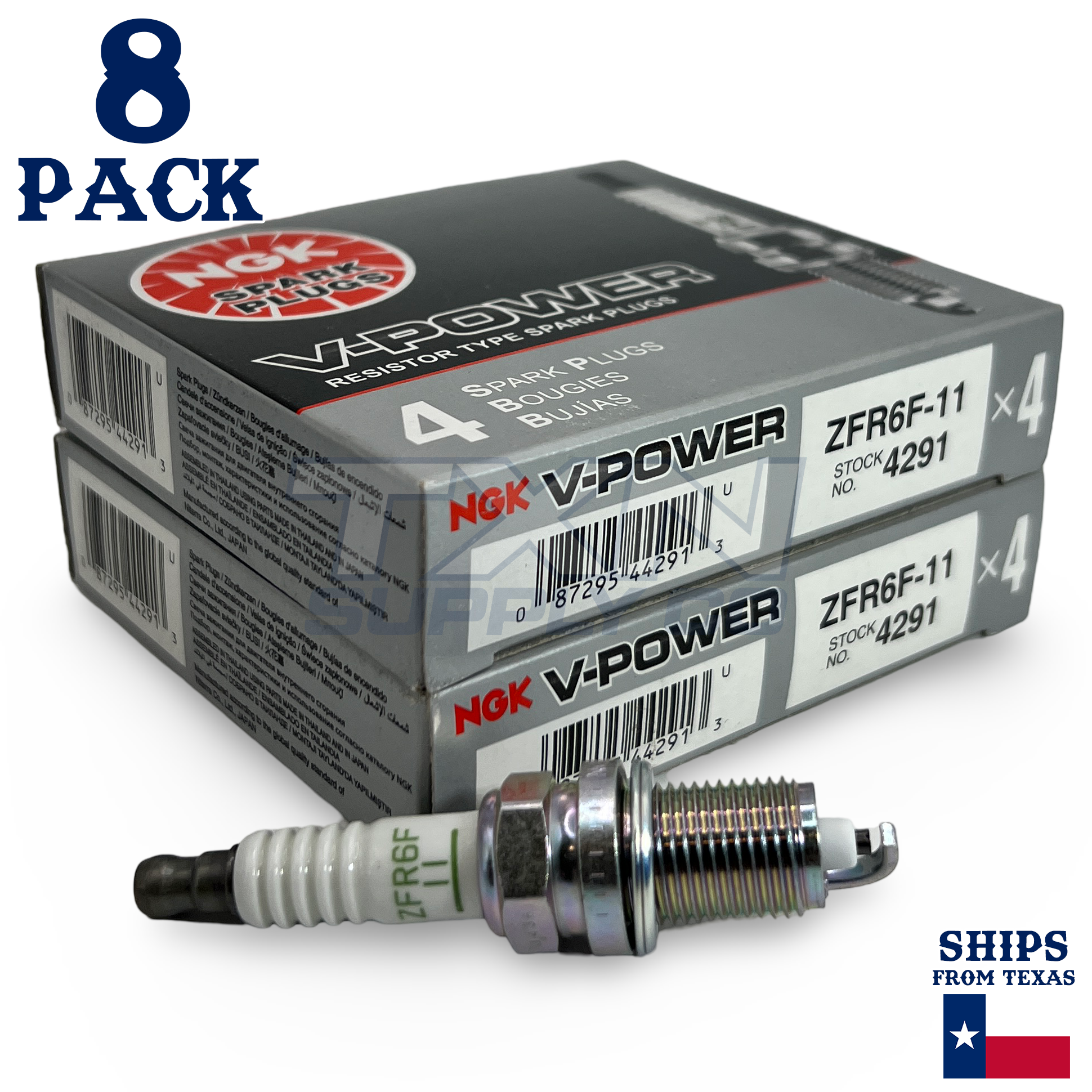 8 NGK 4291 Spark Plugs - For Tohatsu 70 MD70ATLDI 2004-2006 Outboard Motor - Image 1