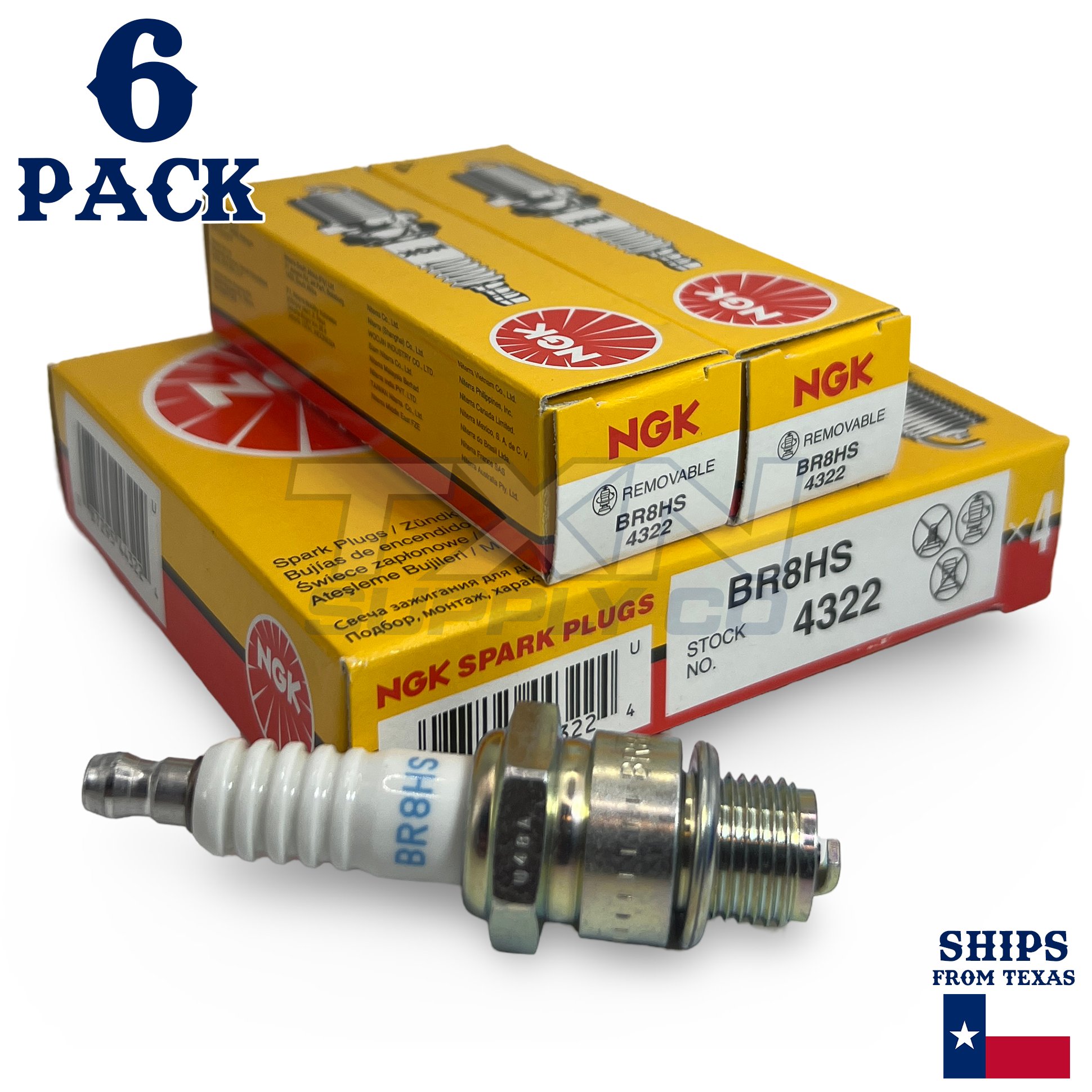 6 Pack NGK V-Power 4322 Spark Plugs BR8HS - Image 1