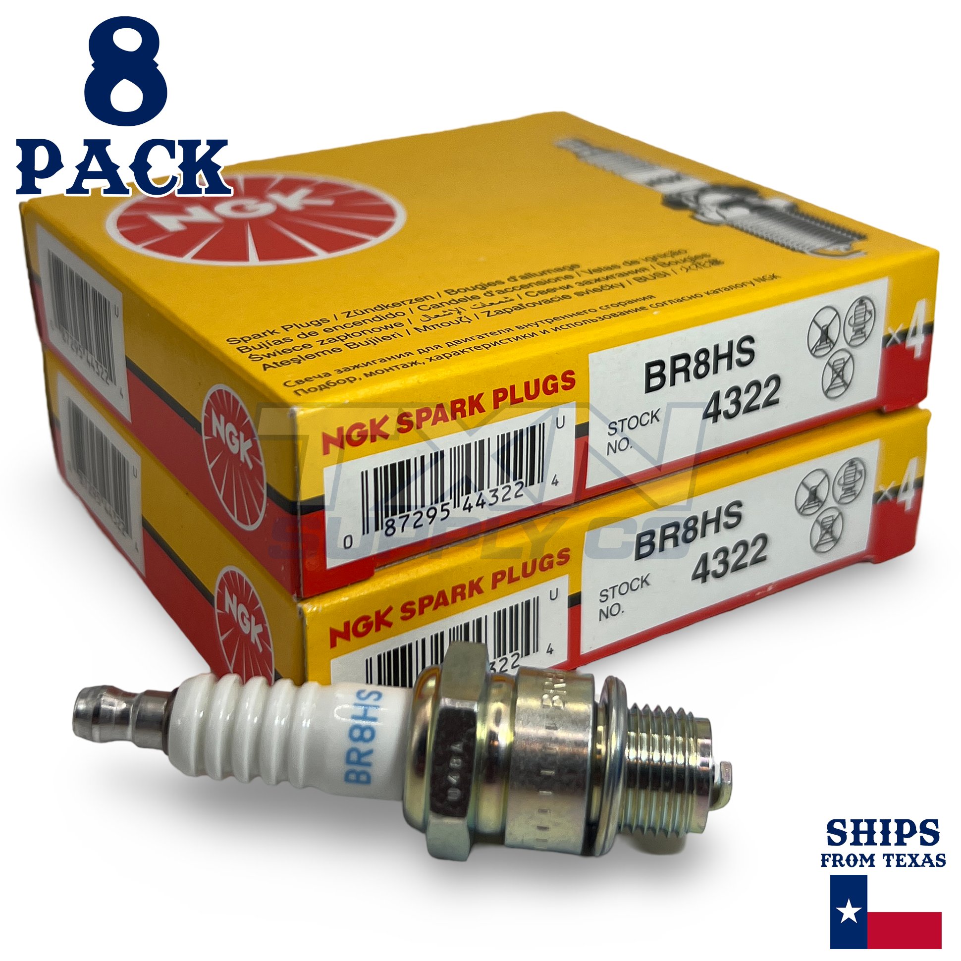 8 Pack NGK V-Power 4322 Spark Plugs BR8HS - Image 1