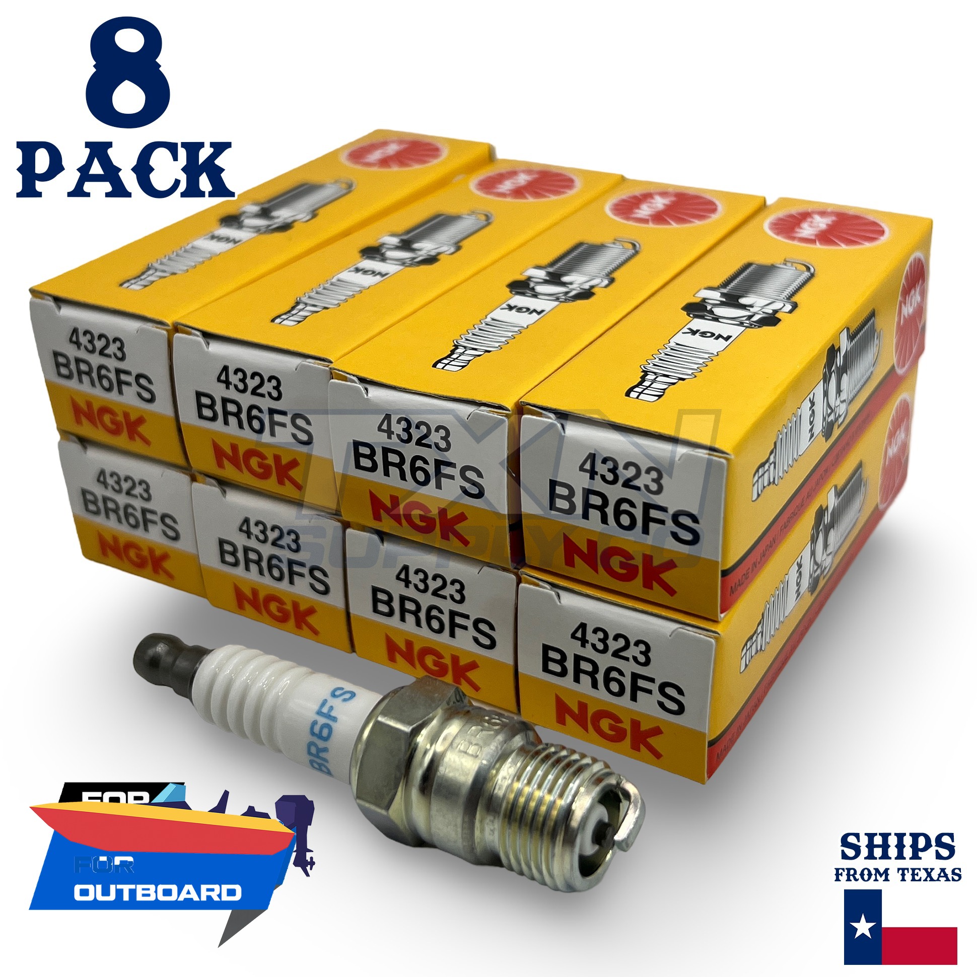 8 NGK Spark Plugs - For Yamaha 8 YEMS V8MTR 350 CUBIC INCH Outboard Motor - Image 1