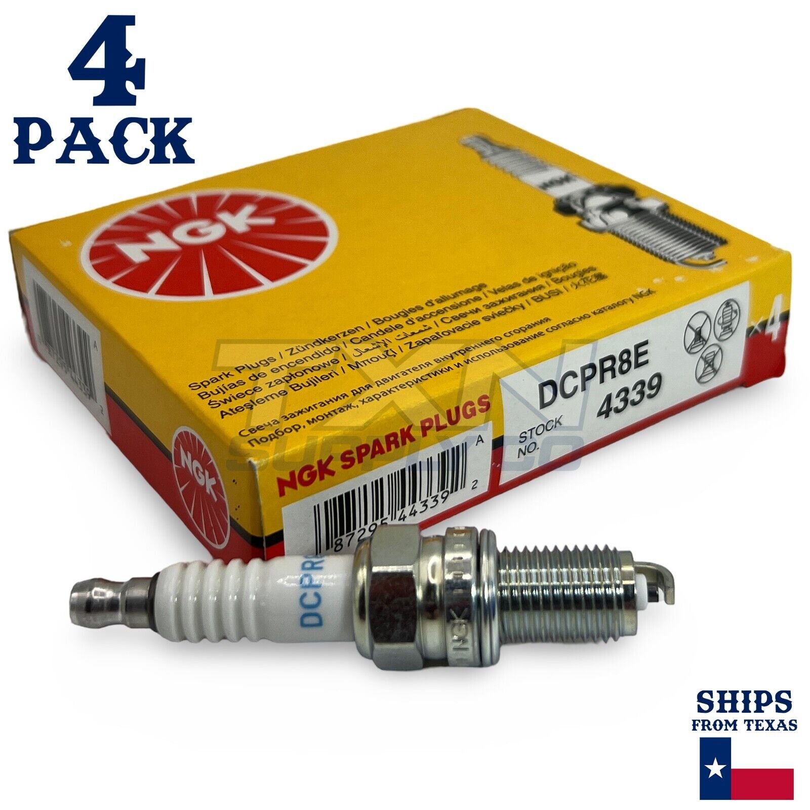 NGK 4339 Spark Plug DCPR8E - 4 Pack - Image 1