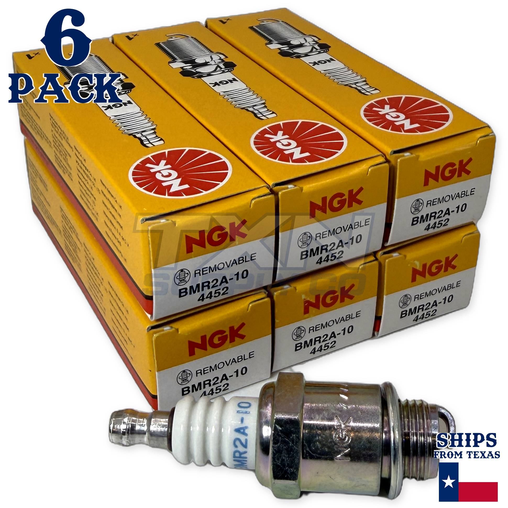 NGK 4452 BMR2A-10 Spark Plugs 6 Pack