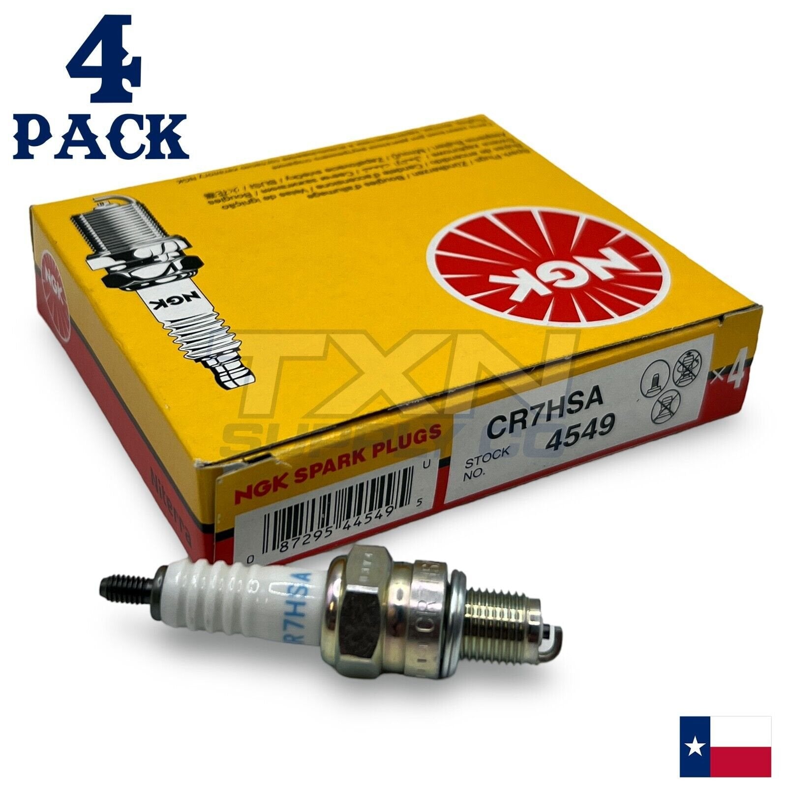 NGK 4549 Spark Plug CR7HSA - 4 Pack - Image 1