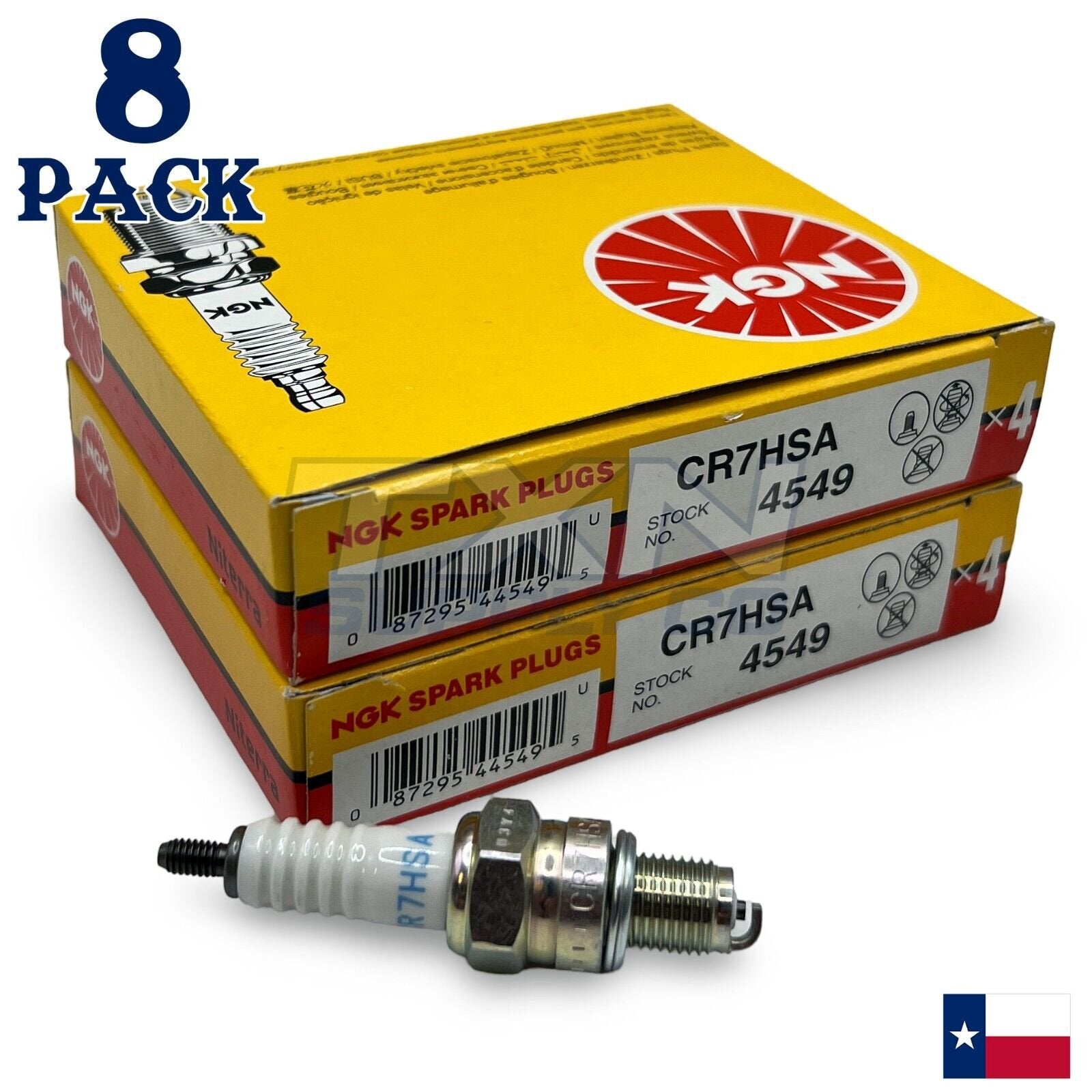 NGK 4549 Spark Plug CR7HSA - 8 Pack - Image 1