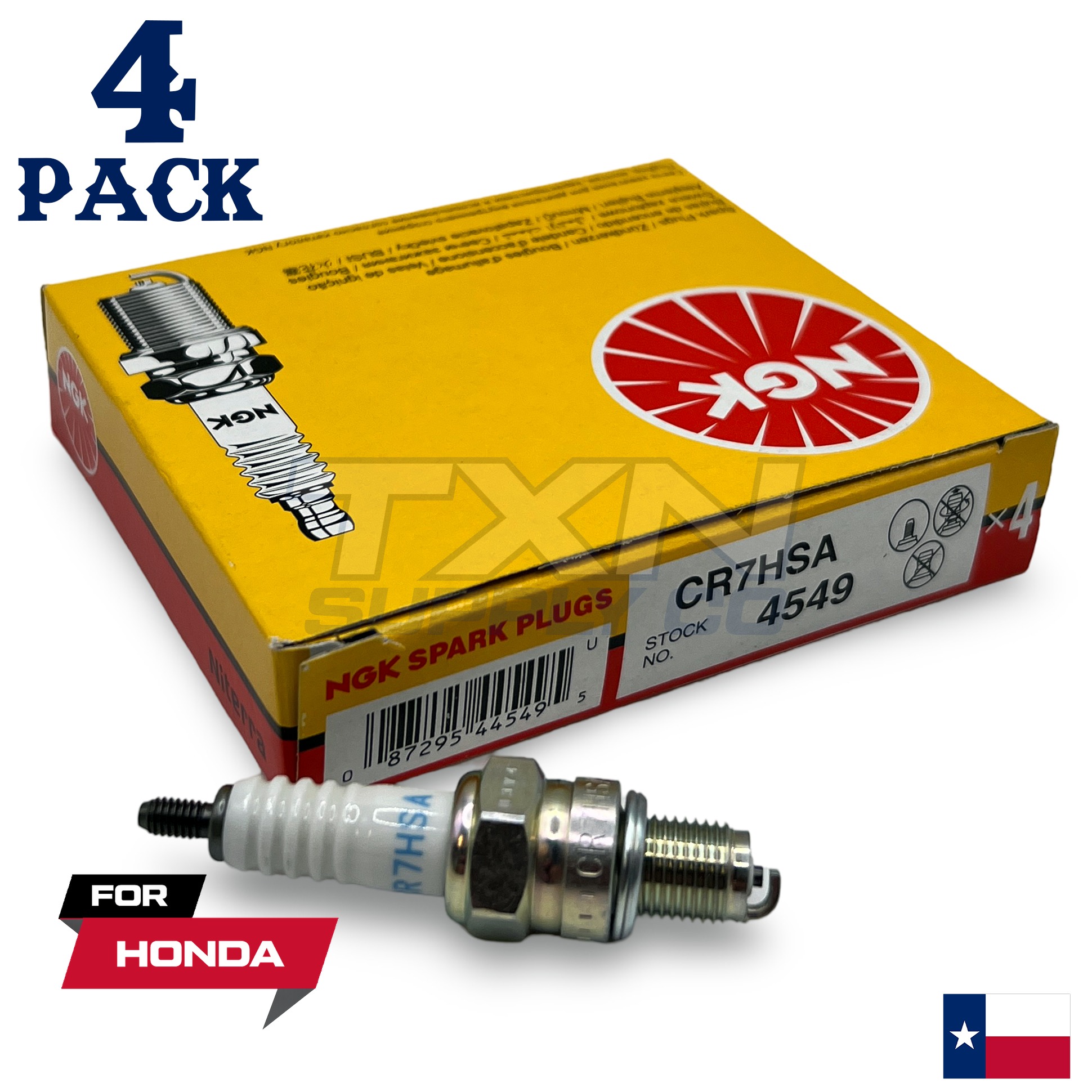 4 NGK Spark Plug - For CM 125 C Custom Honda Motorcycle - Image 1