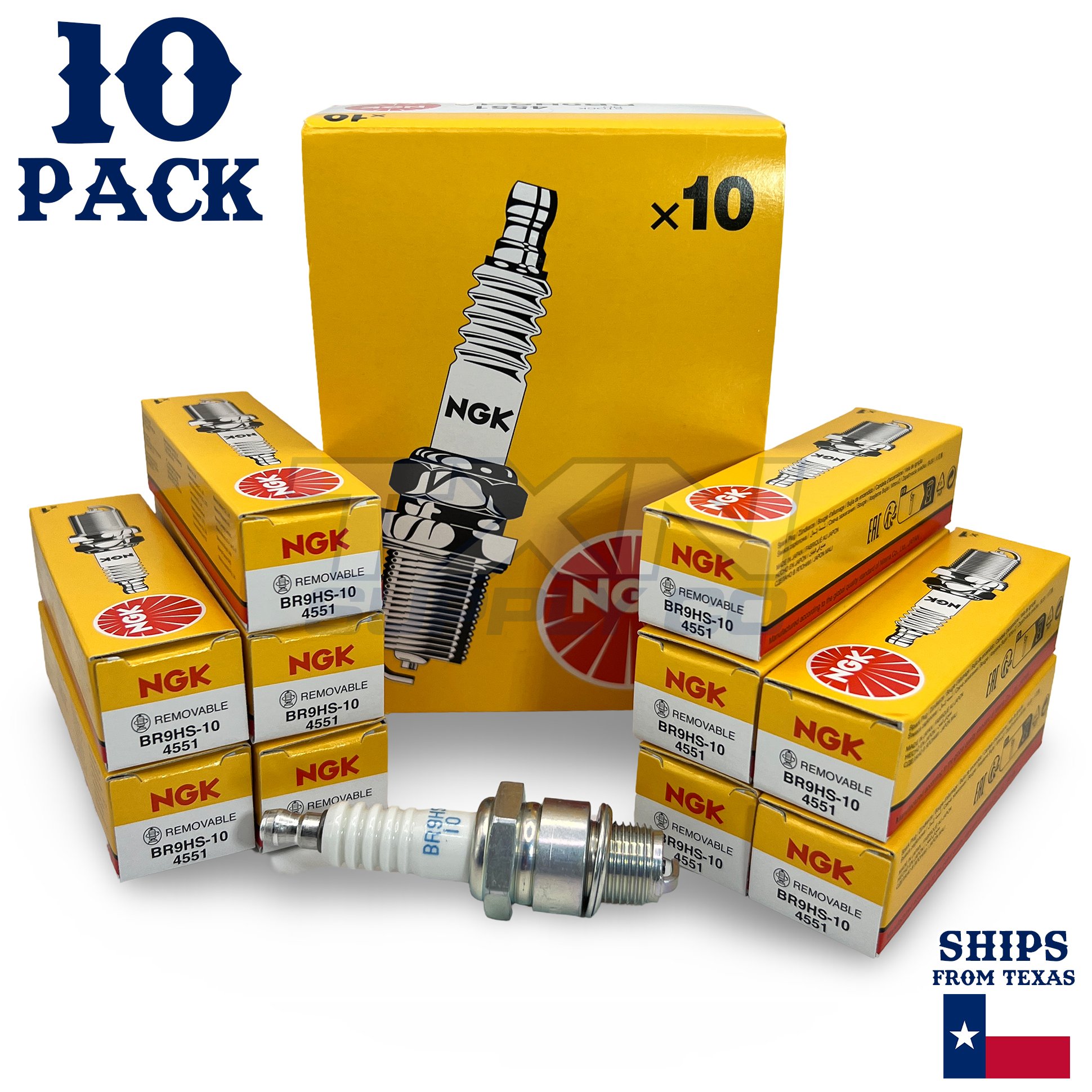 NGK 4551 Spark Plug BR9HS-10 - 10 Pack - Image 1