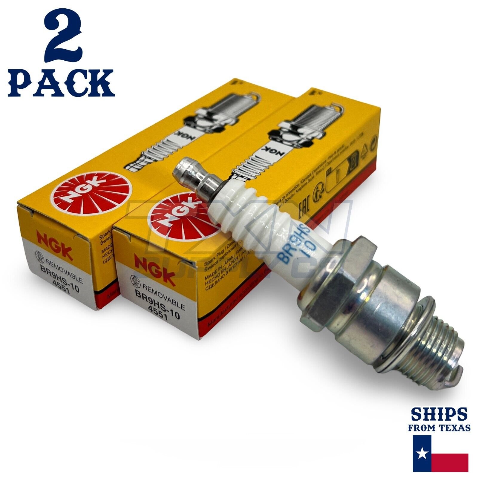 NGK 4551 Standard Spark Plug - BR9HS-10, 2 Pack - Image 1