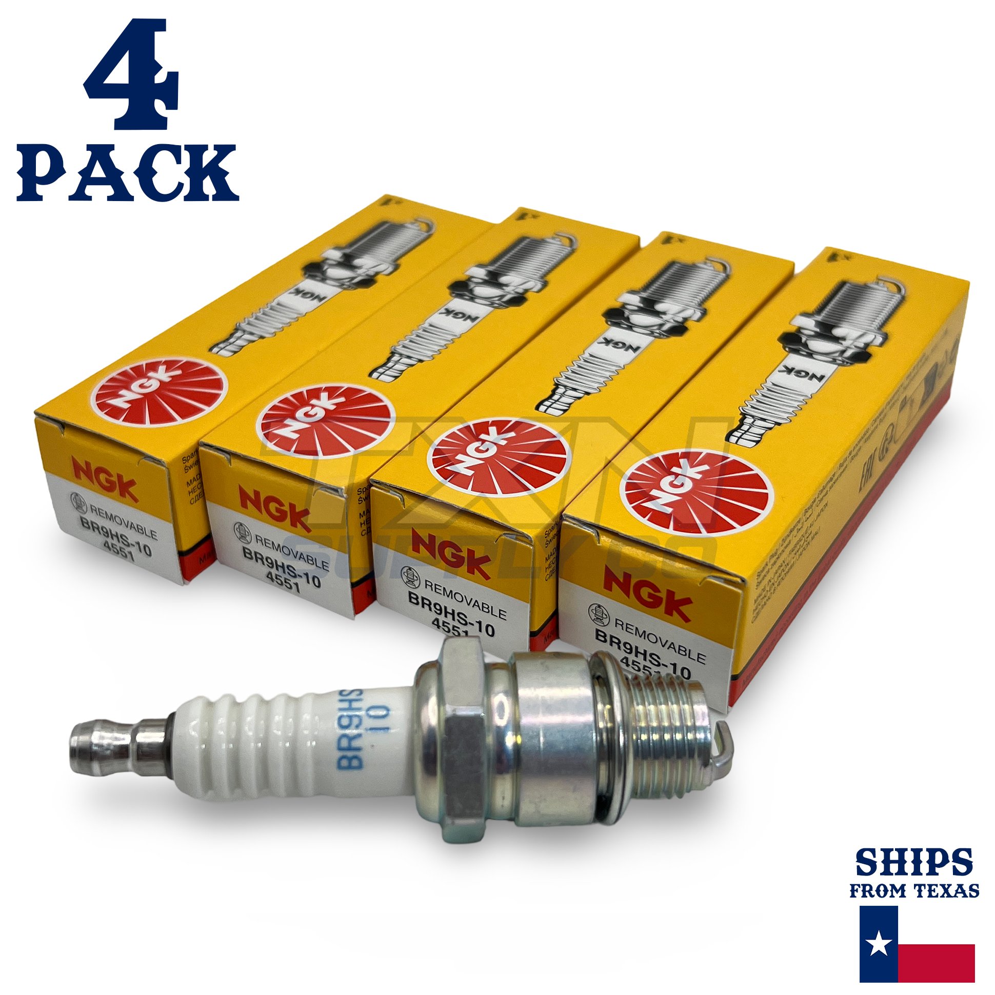 NGK 4551 Spark Plug BR9HS-10 - 4 Pack - Image 1