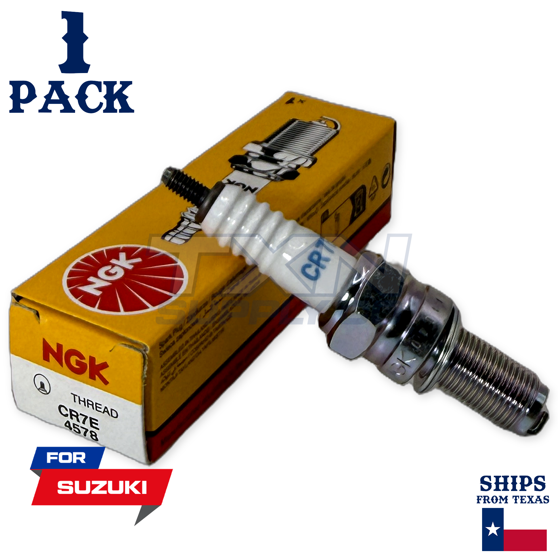 NGK Resistor Sparkplug CR7E for Suzuki Eiger 400 4x4 2002-2007 - Image 1