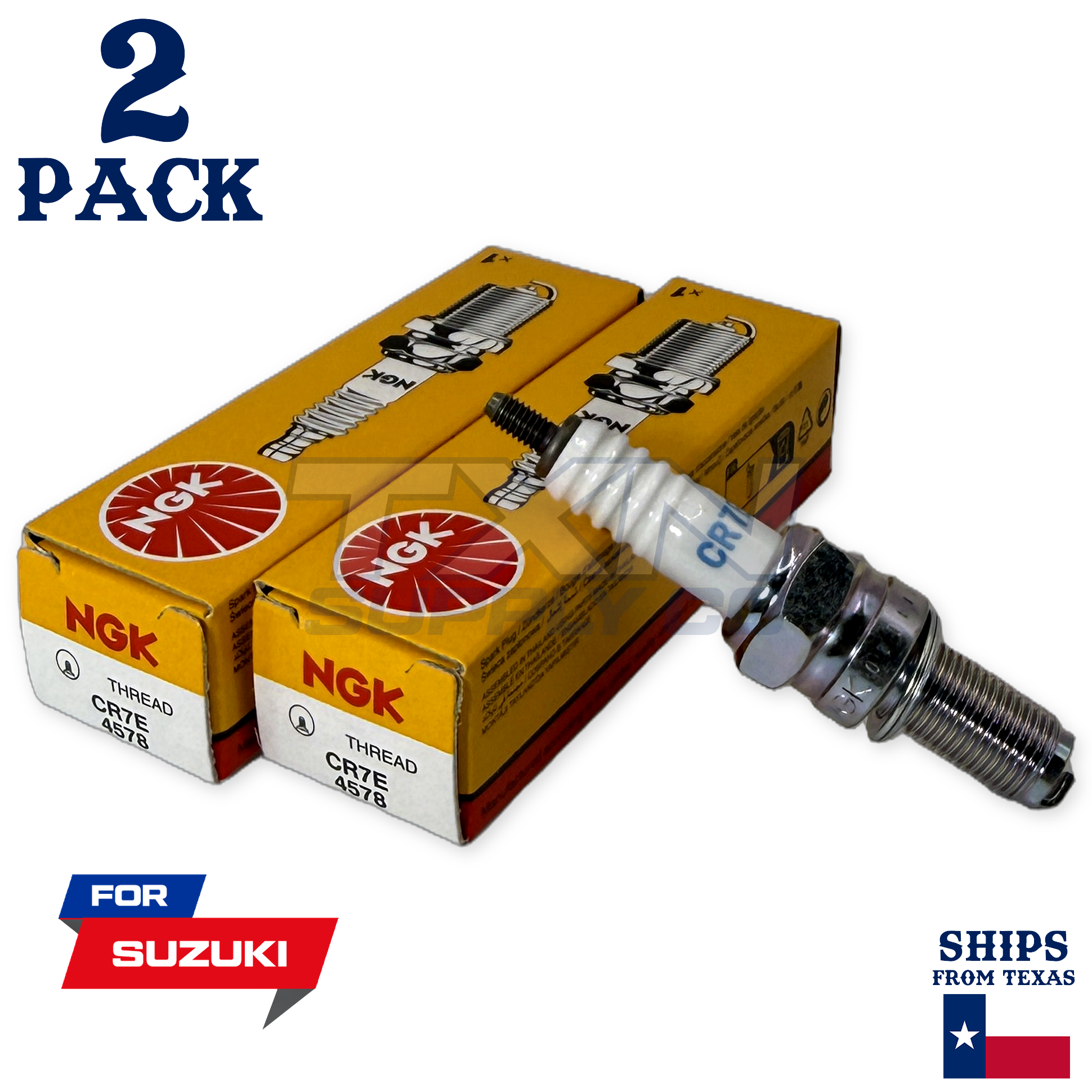 2 Pack NGK Spark Plug - For Suzuki KingQuad 400 ATV