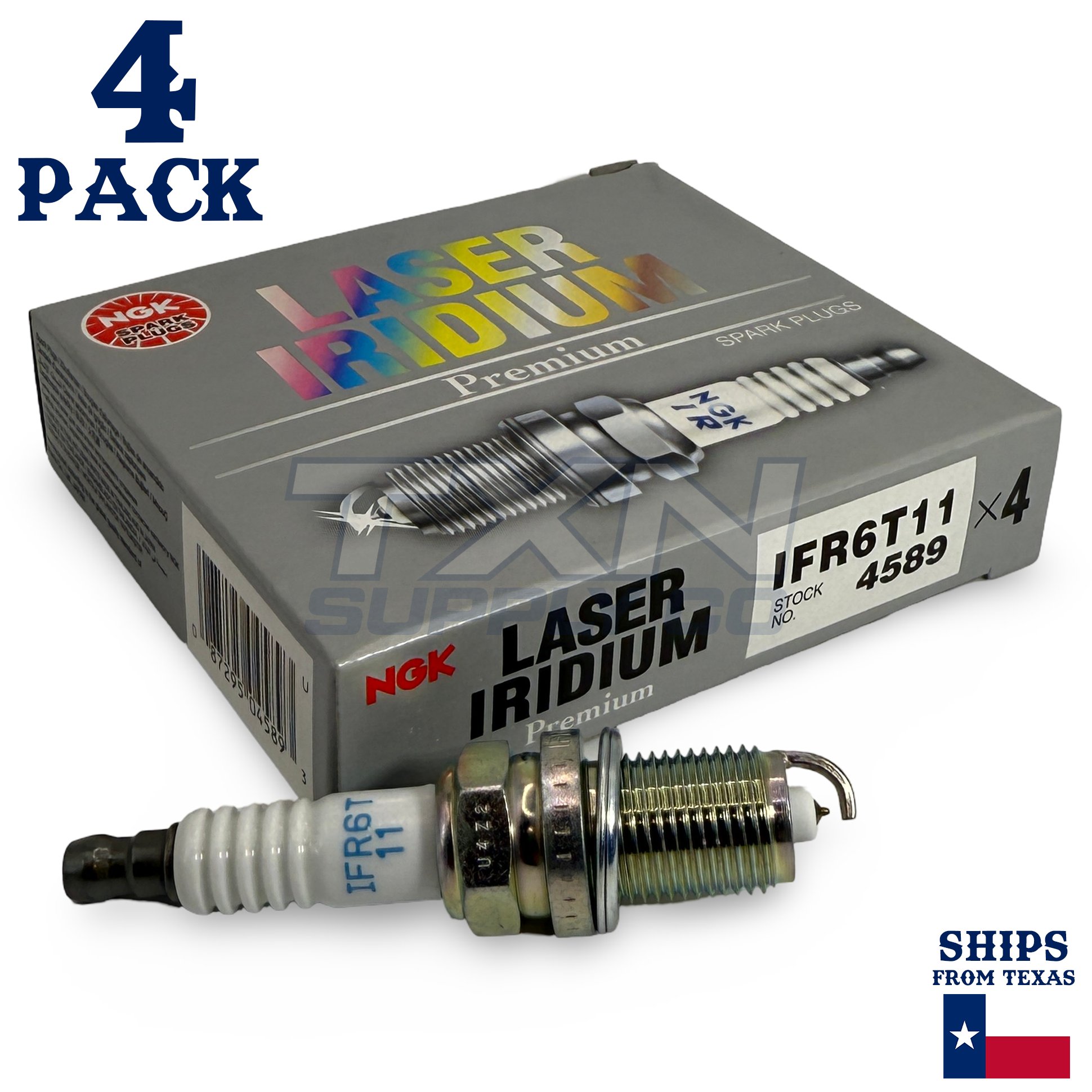 4 Pack NGK Laser Iridium 4589 Spark Plugs IFR6T11