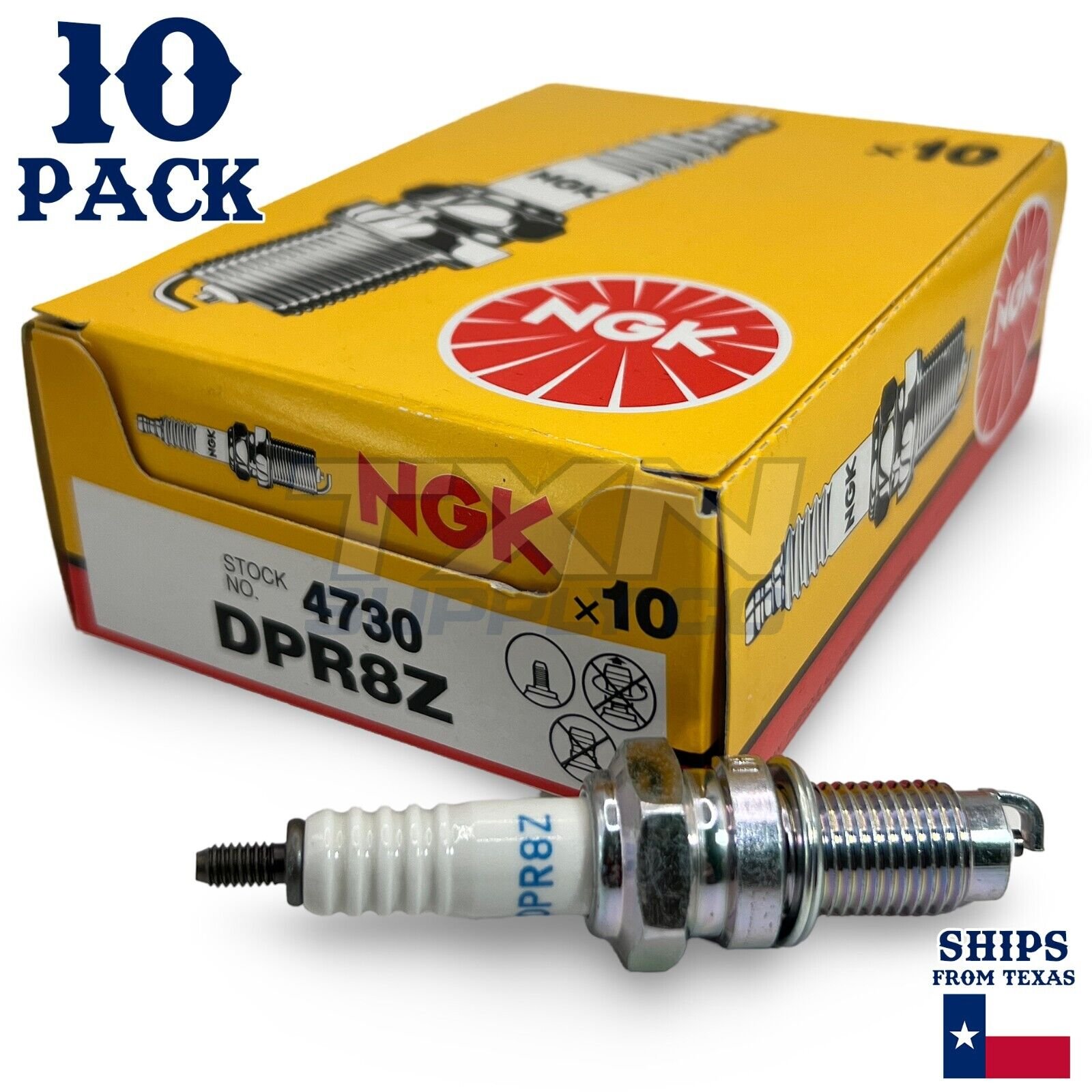 10 Pack NGK 4730 DPR8Z Standard Spark Plugs for X24GPR-U X22GPR-U 98061-58616 - Image 1